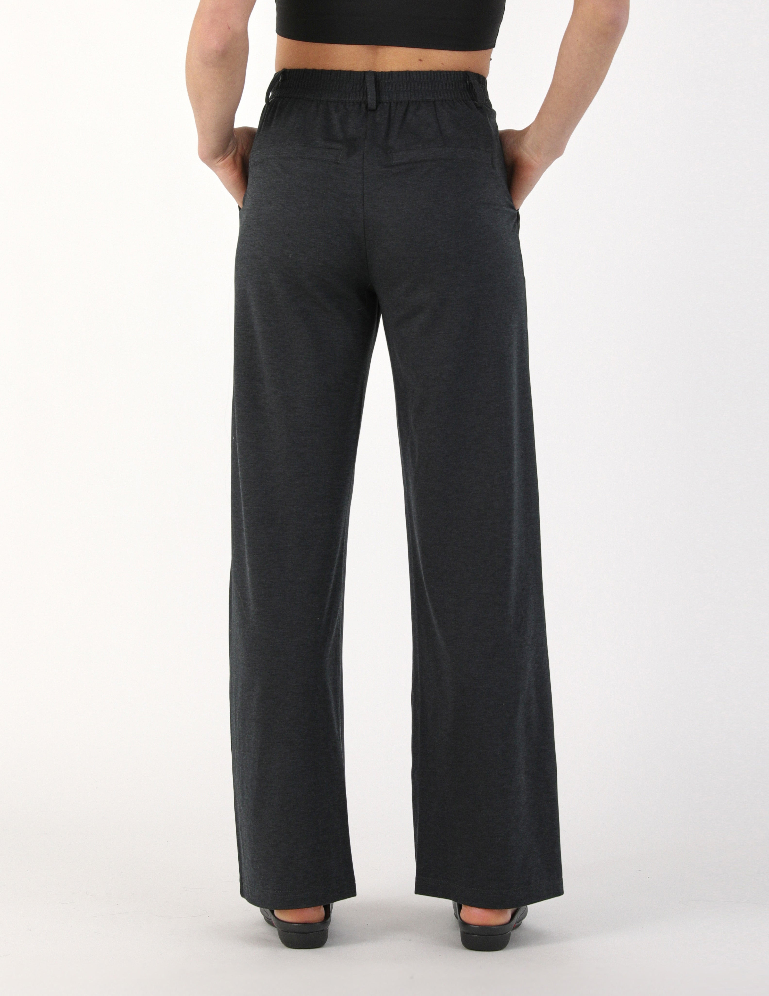 Alexandria Knit Trouser: Black Marble