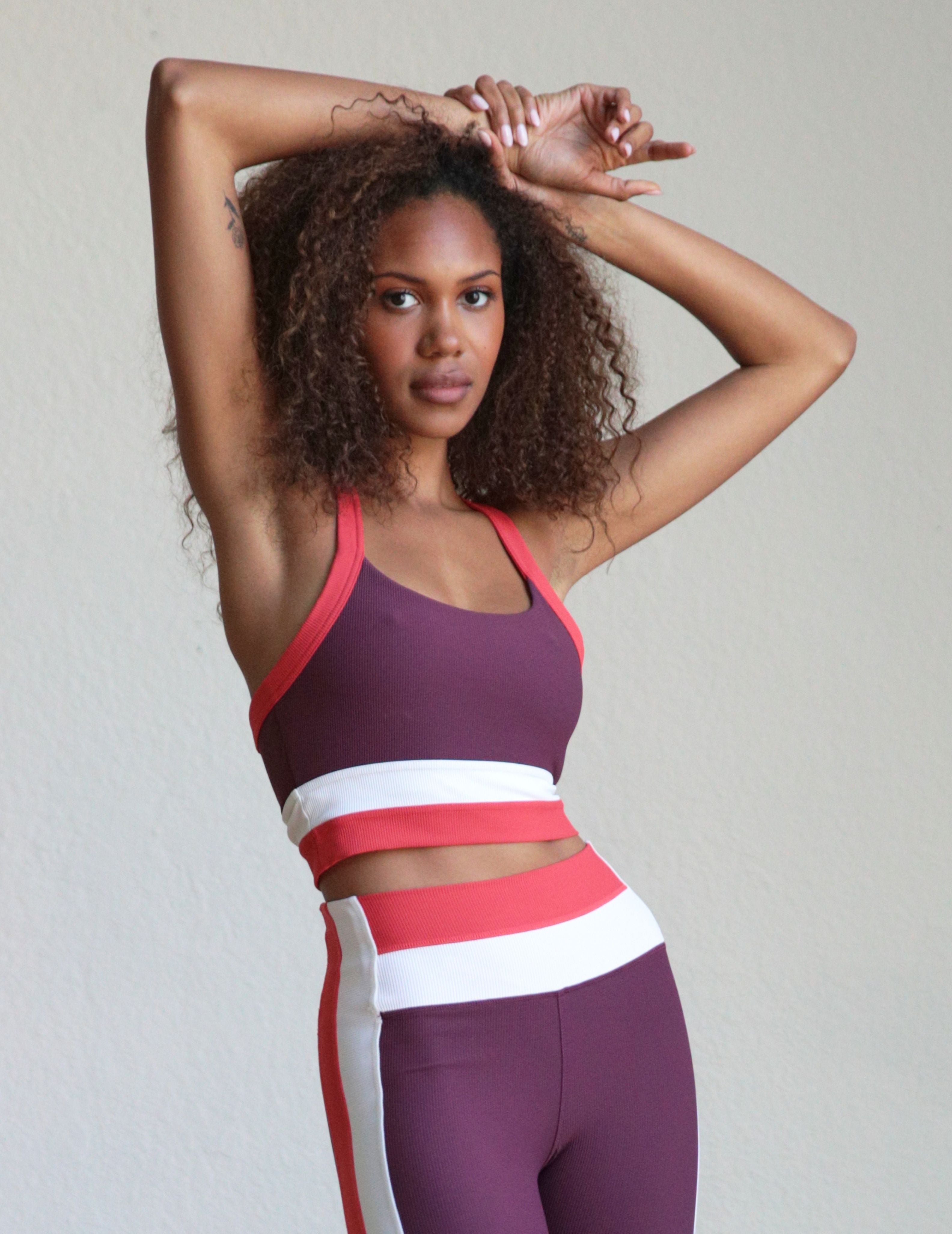 Arabesque Bra: Crimson Velvet Color Block