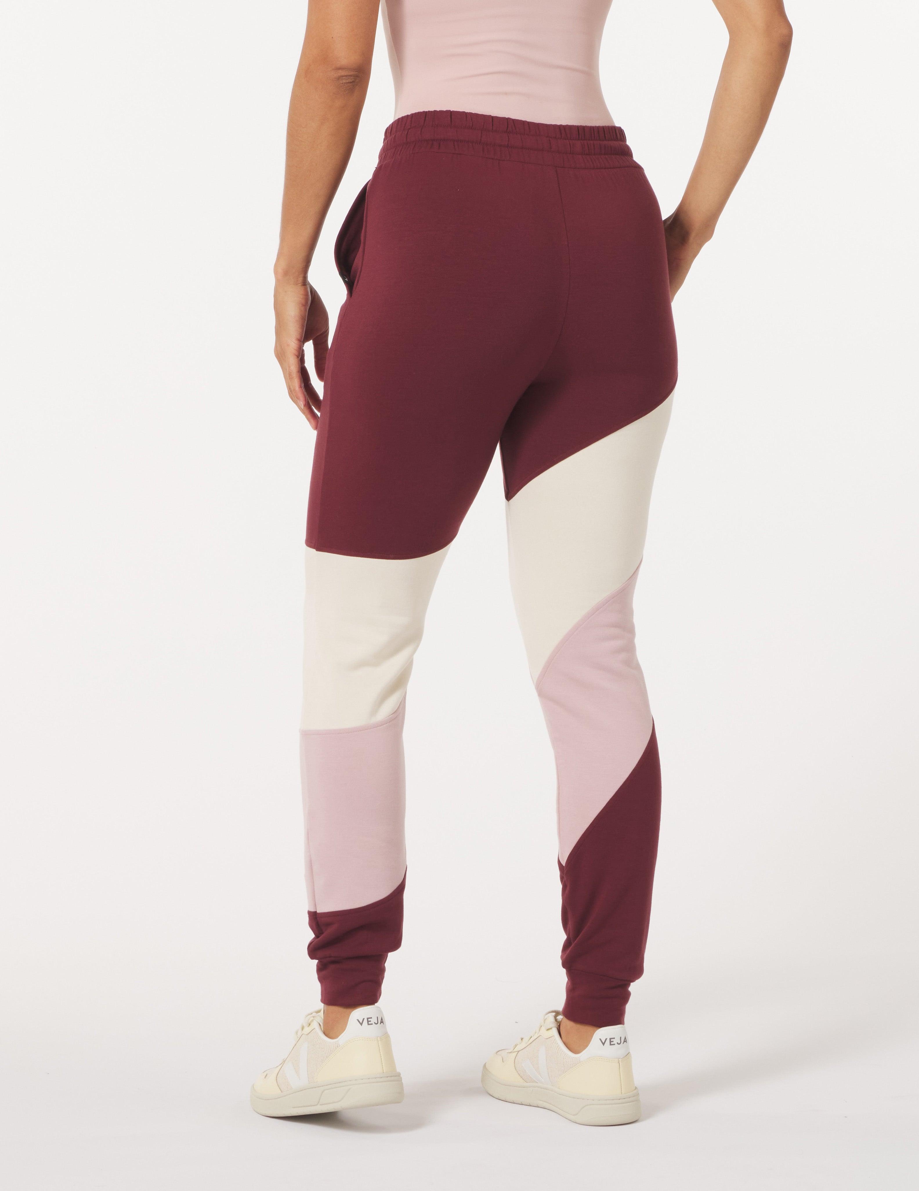 Asymmetric Halfway Jogger: Adobe Rose Stripe