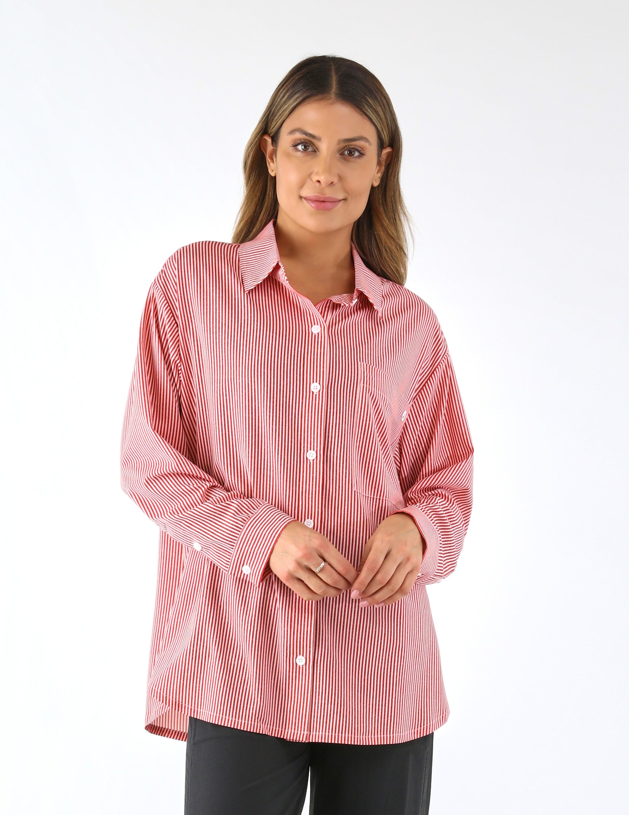scarlet dress shirt Satin Long Sleeve Dress Shirt