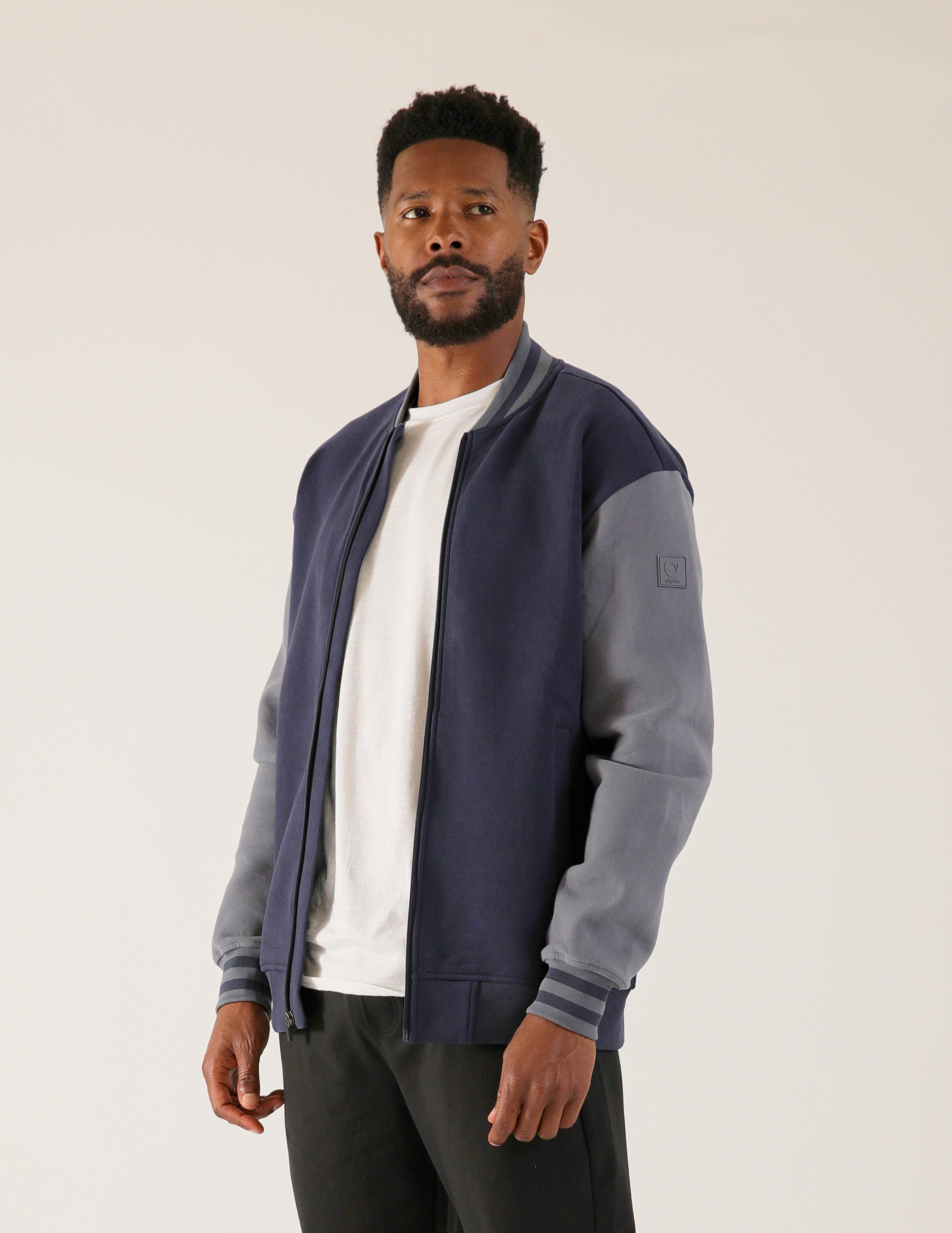 Bomber Jacket: Navy/Carbon