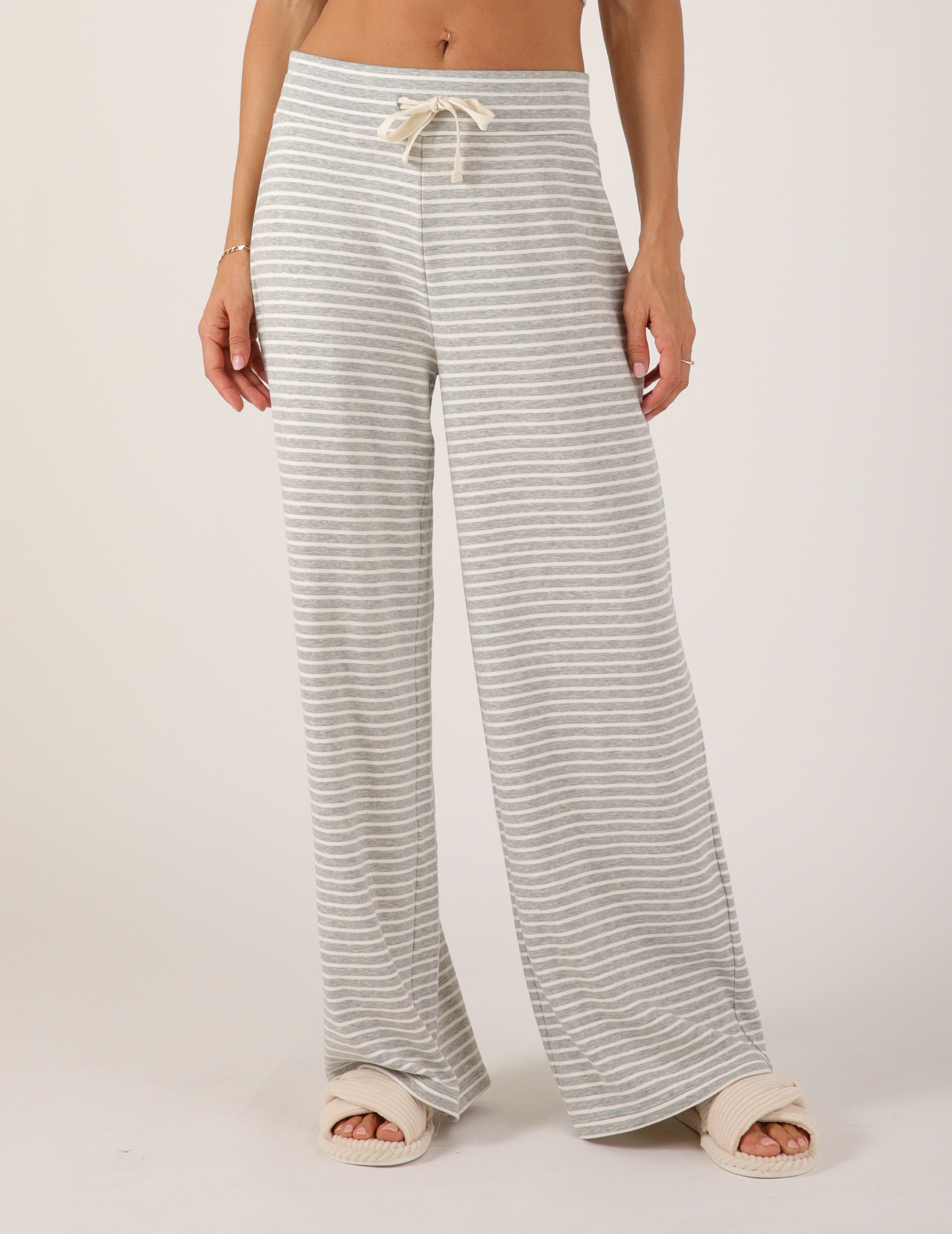 Cloud Fleece Pant: Heather Grey Stripe