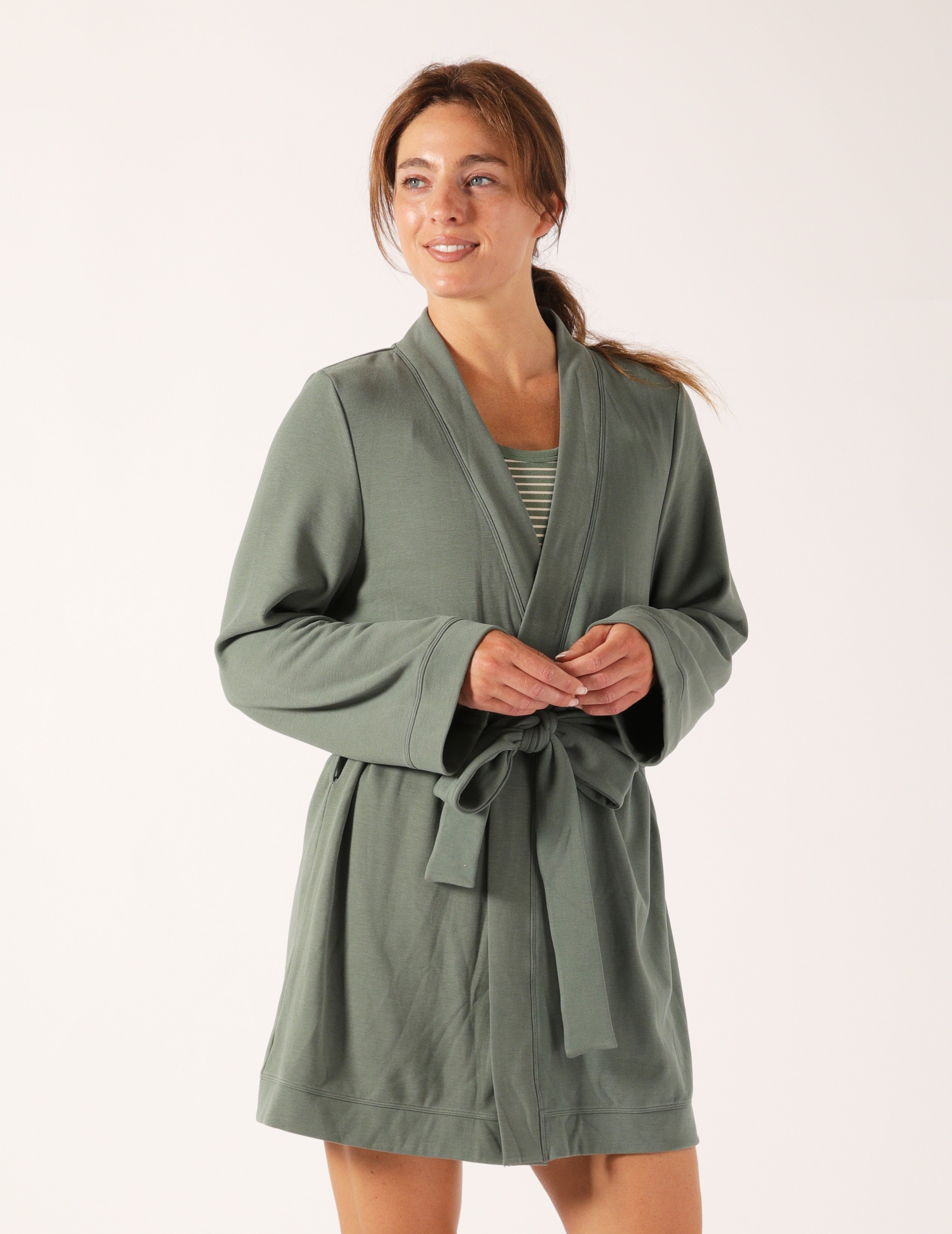 Cloud Fleece Robe: Basil