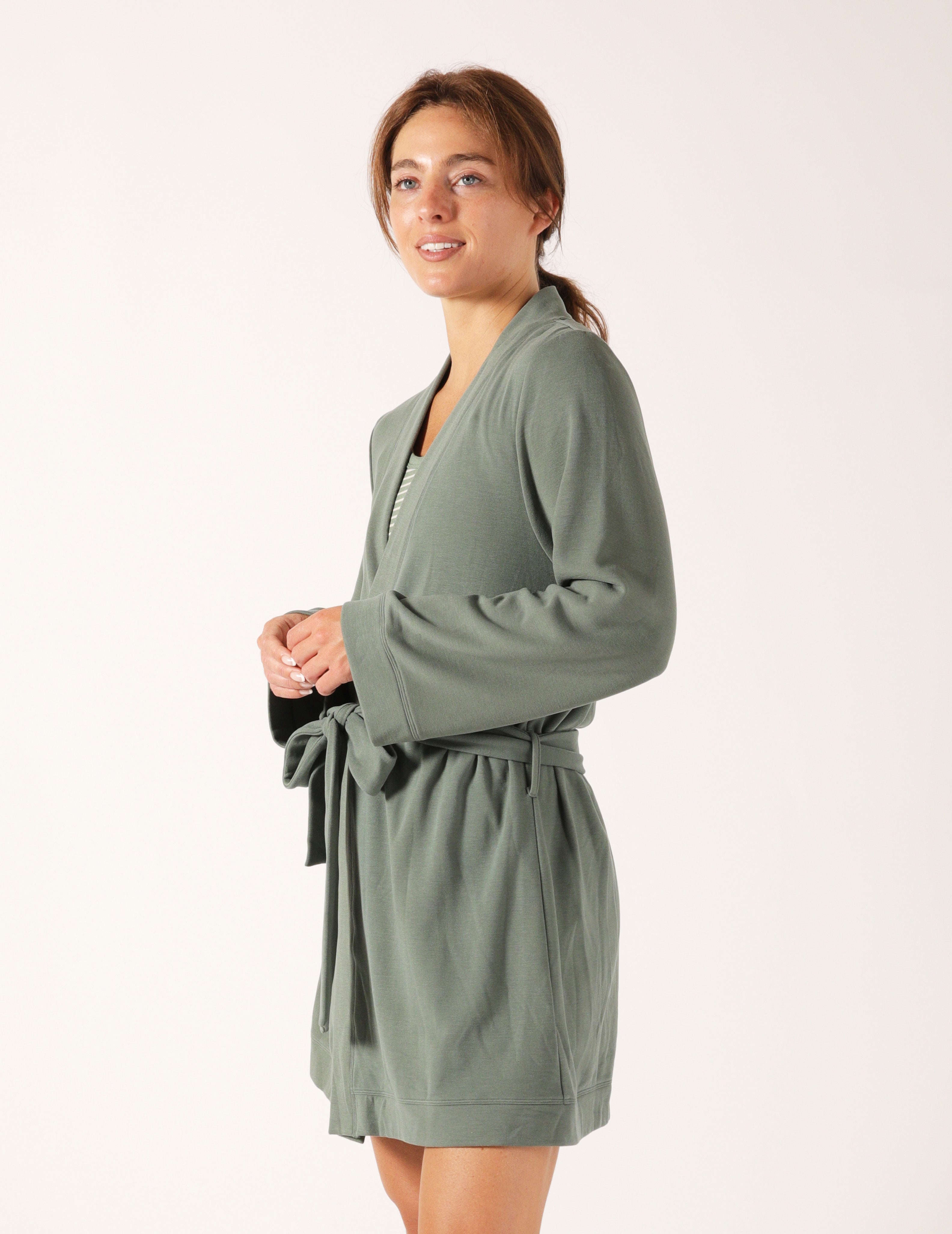 Cloud Fleece Robe: Basil