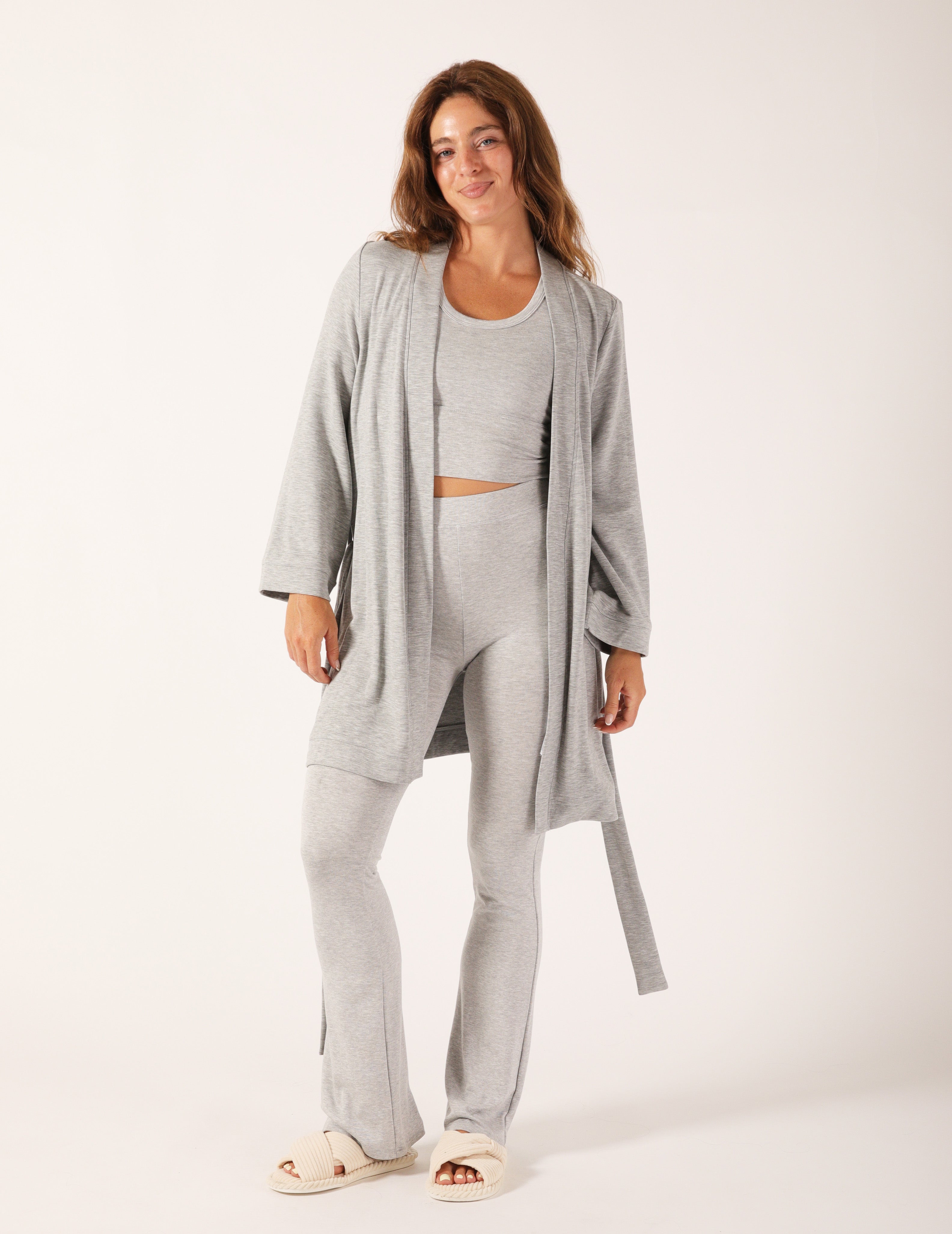 Cloud Fleece Robe: Grey Heather