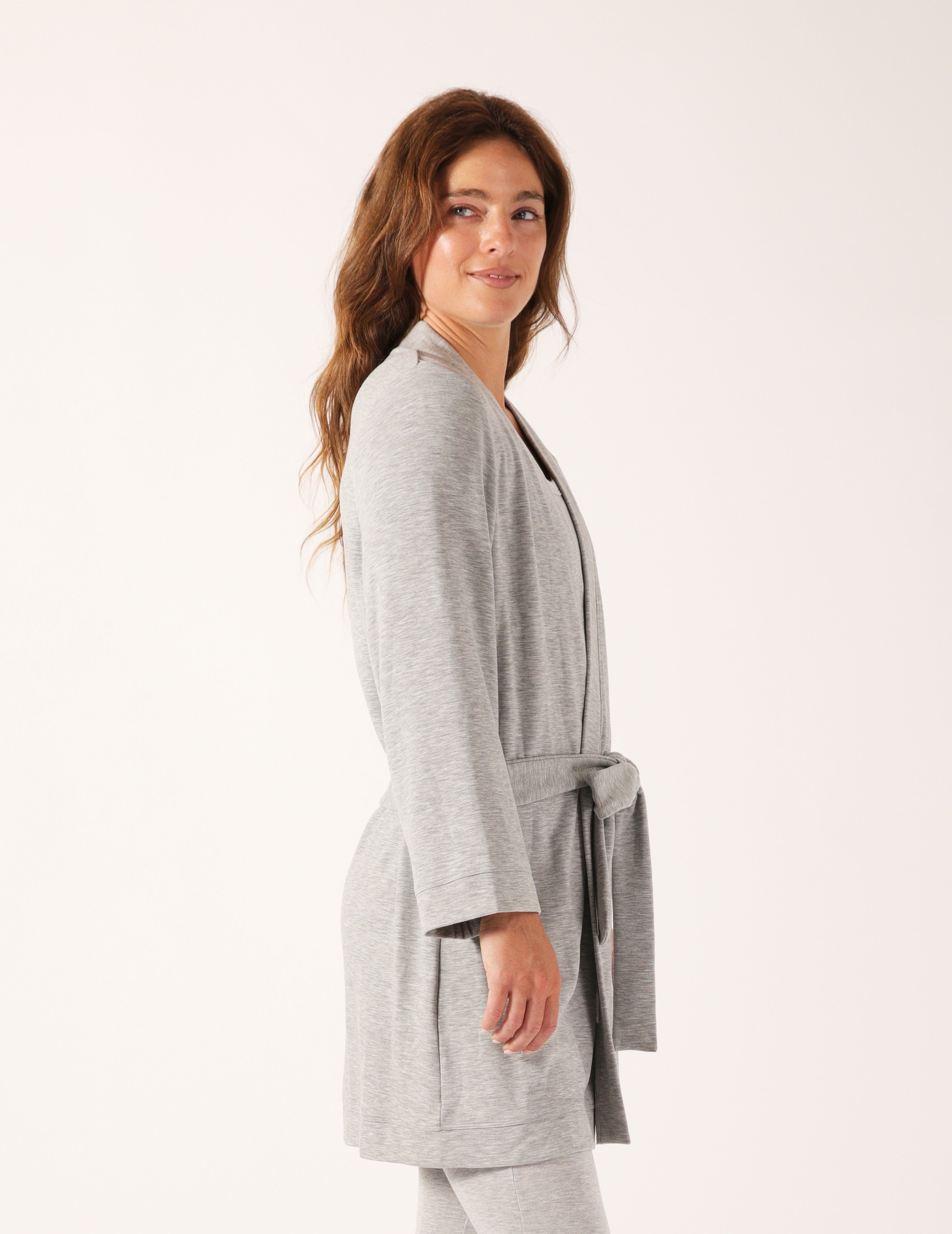 Cloud Fleece Robe: Grey Heather