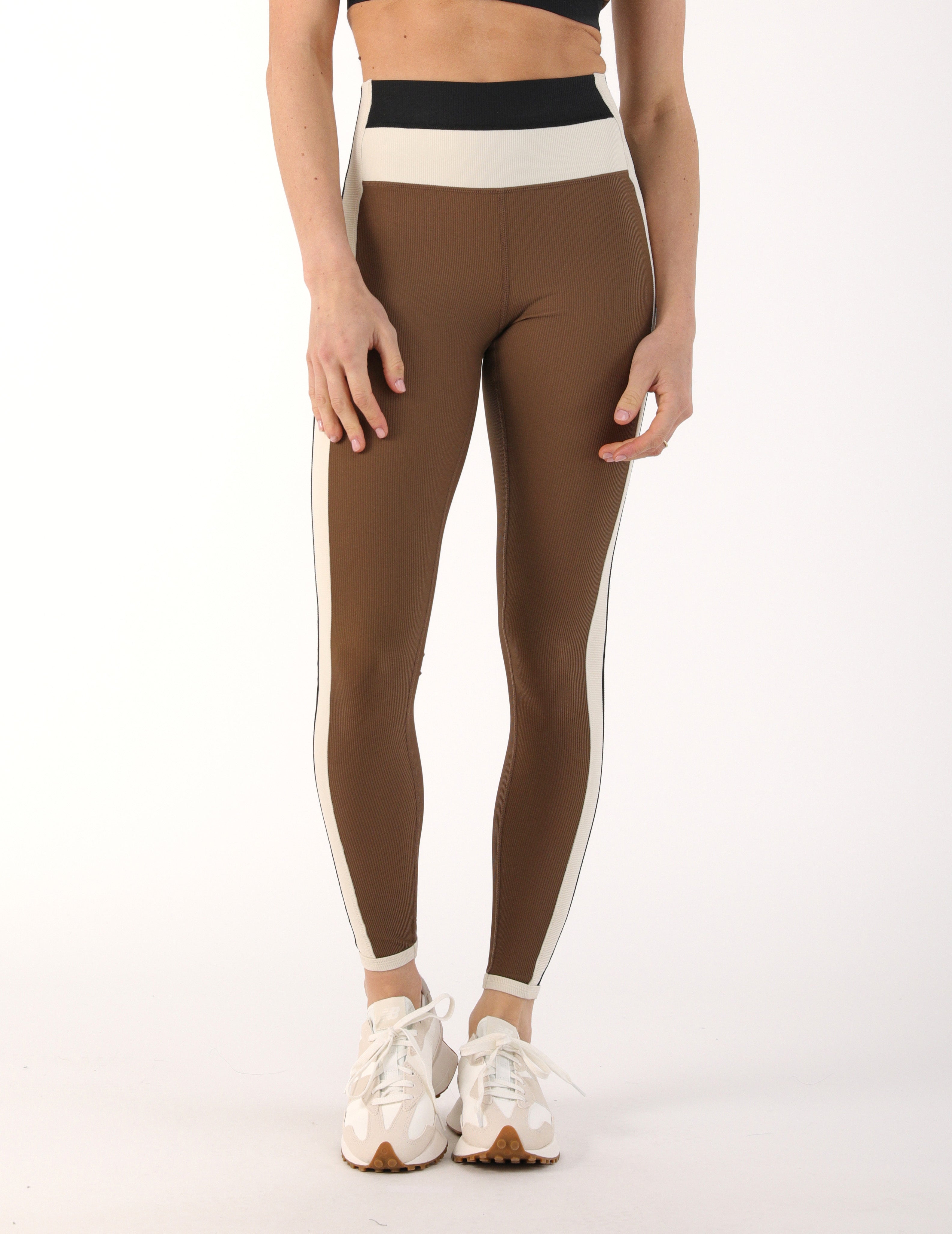 Directional Legging: Chocolate Color Block