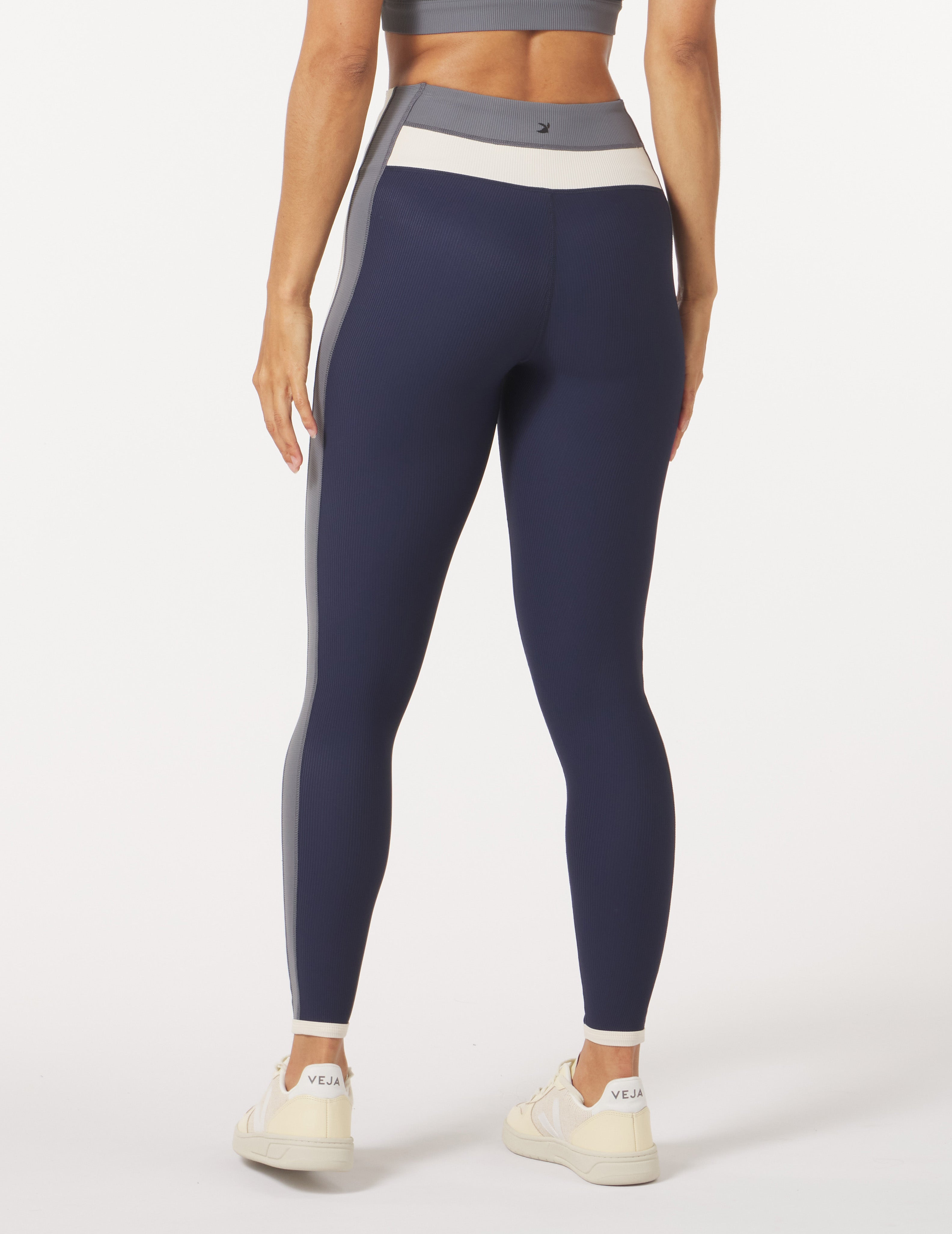 Directional Legging: Navy Color Block