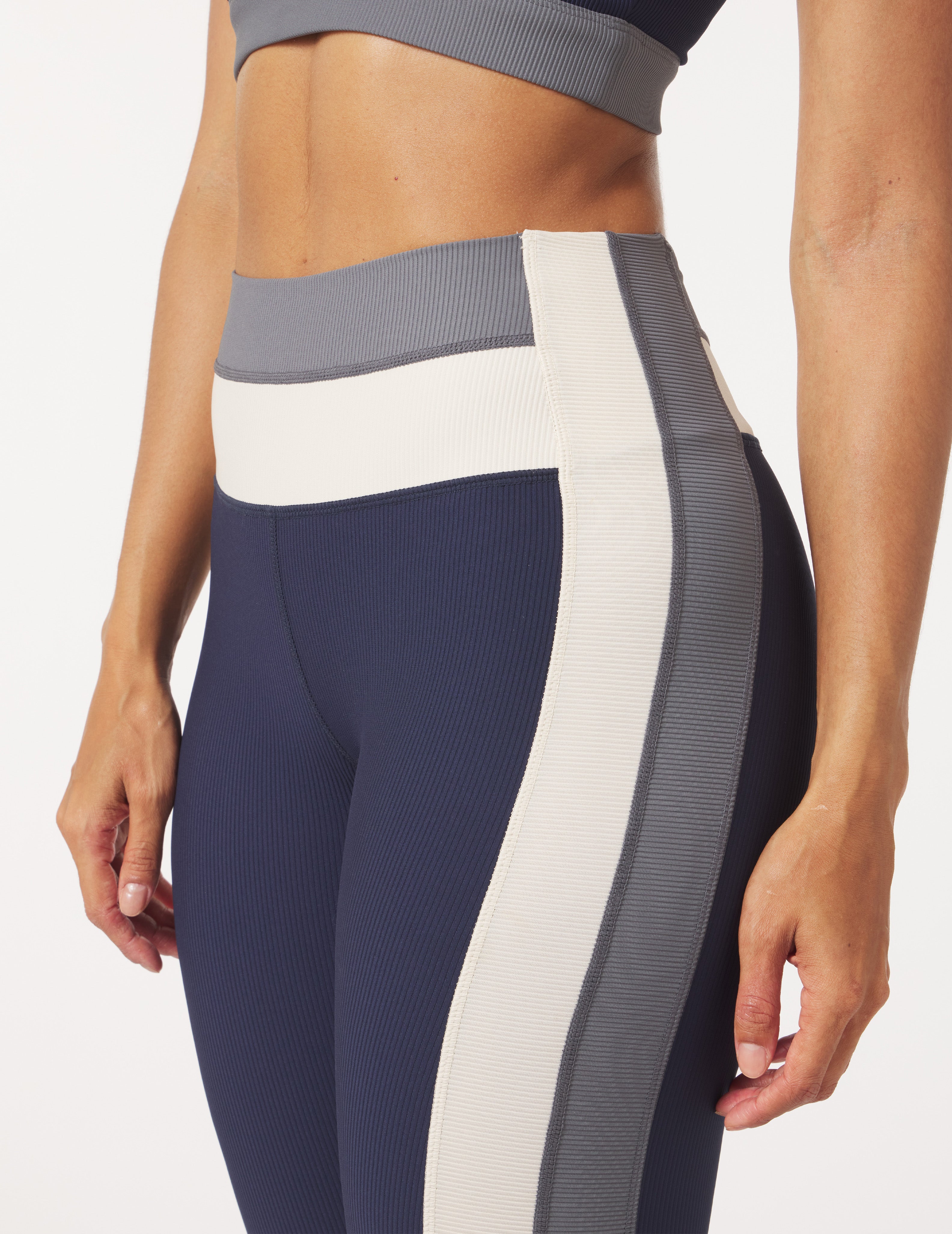 Directional Legging: Navy Color Block
