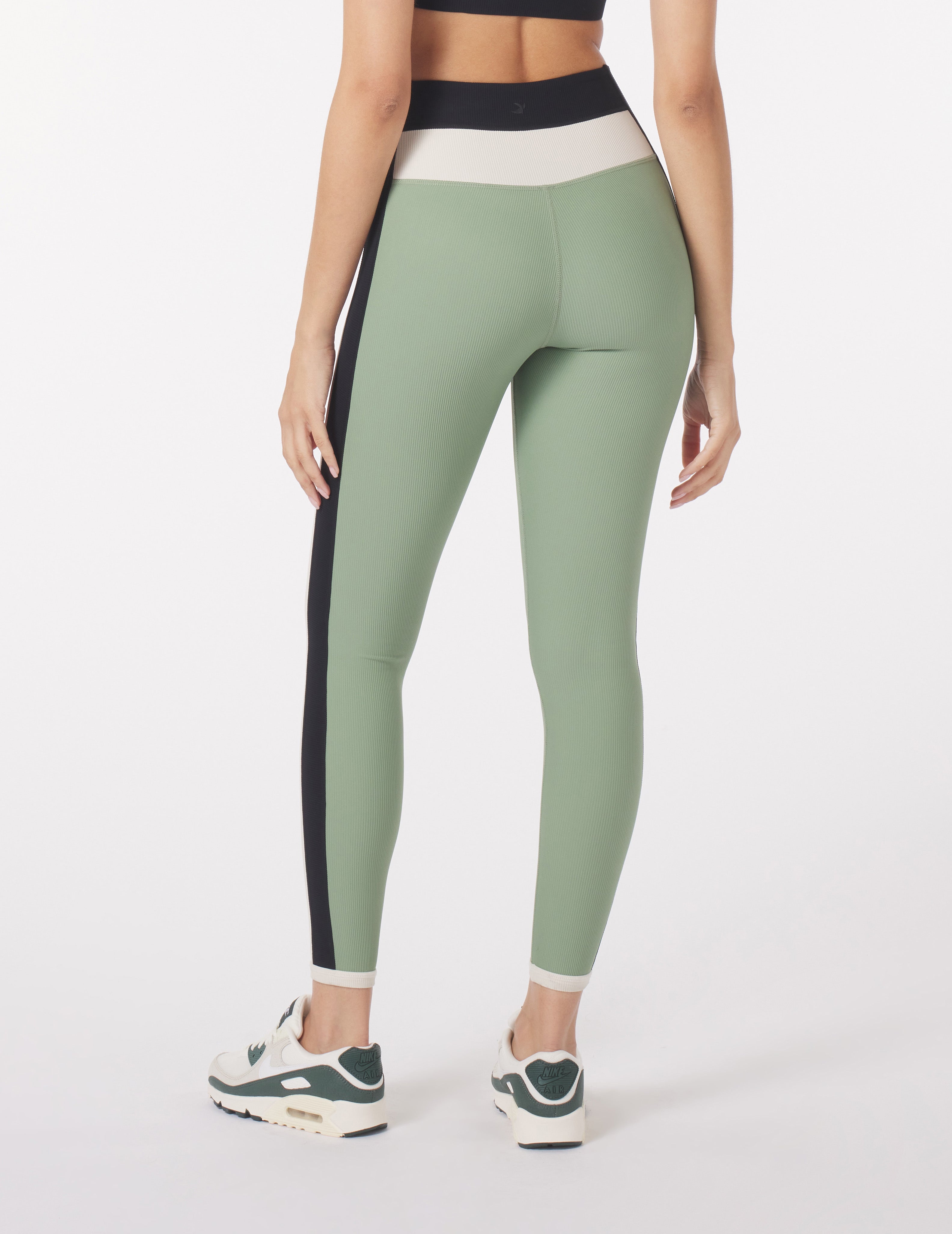 Directional Legging: Sage Color Block