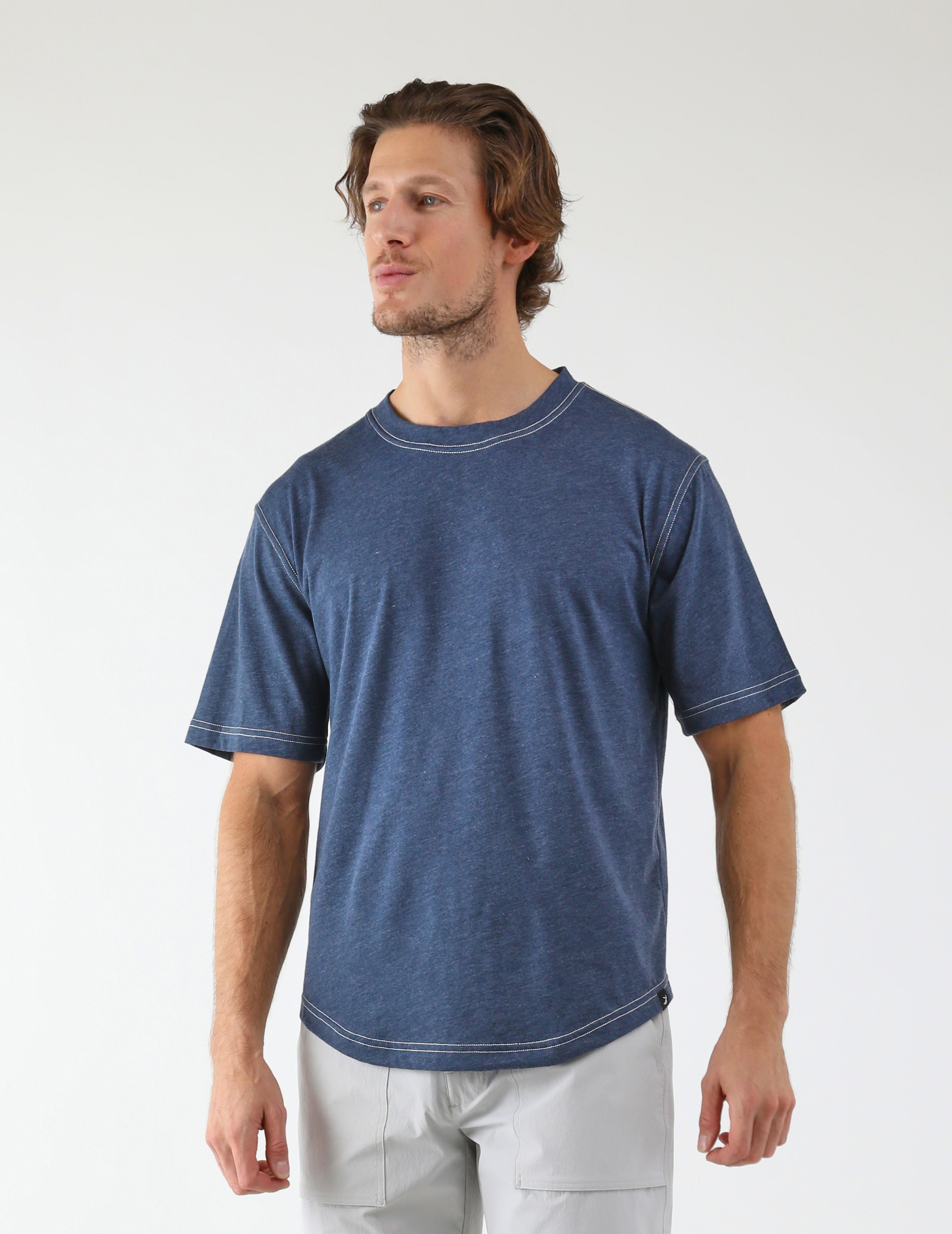 Do No Harm Oversized Tee: Denim Heather