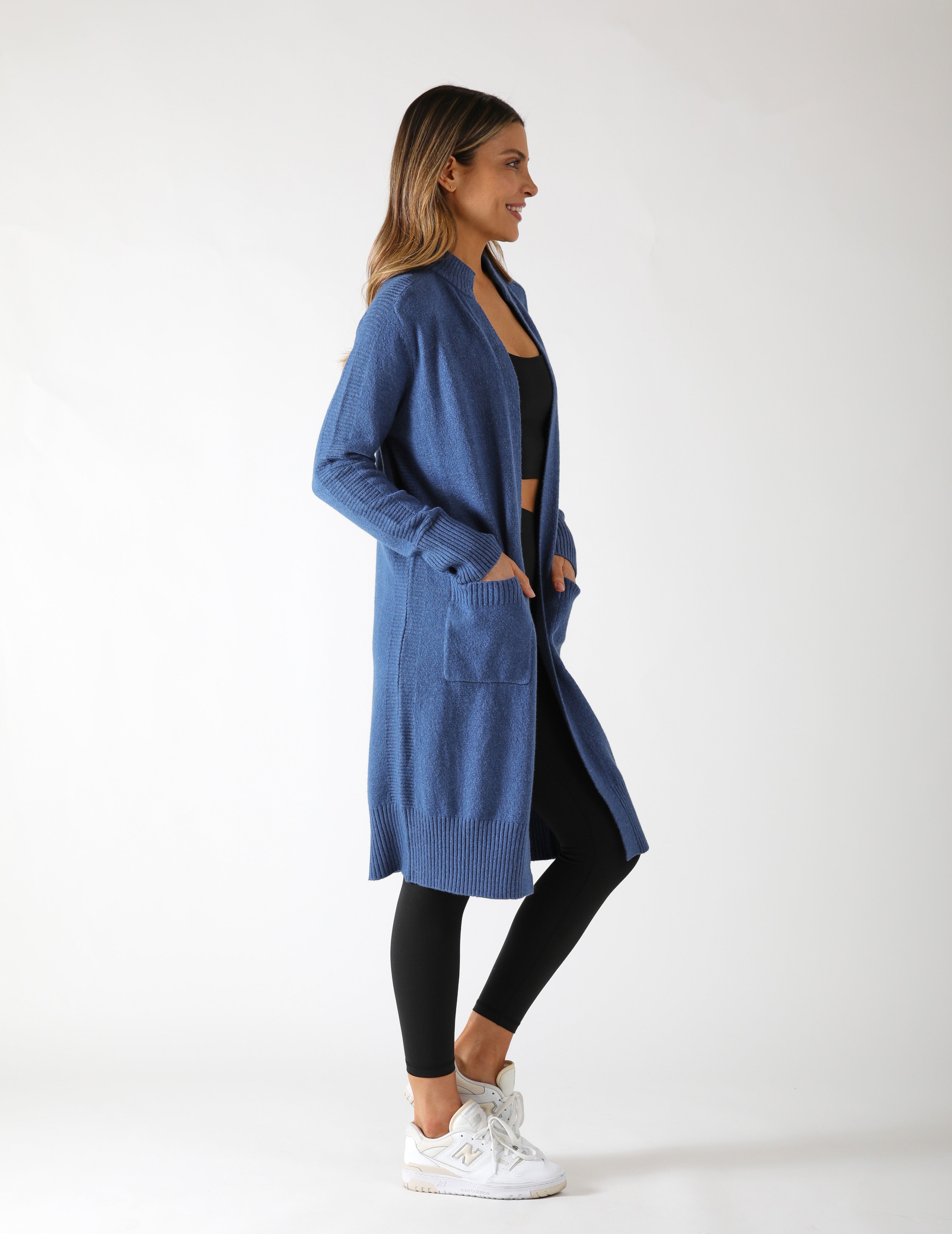 Elevated Cardigan: Washed Blue