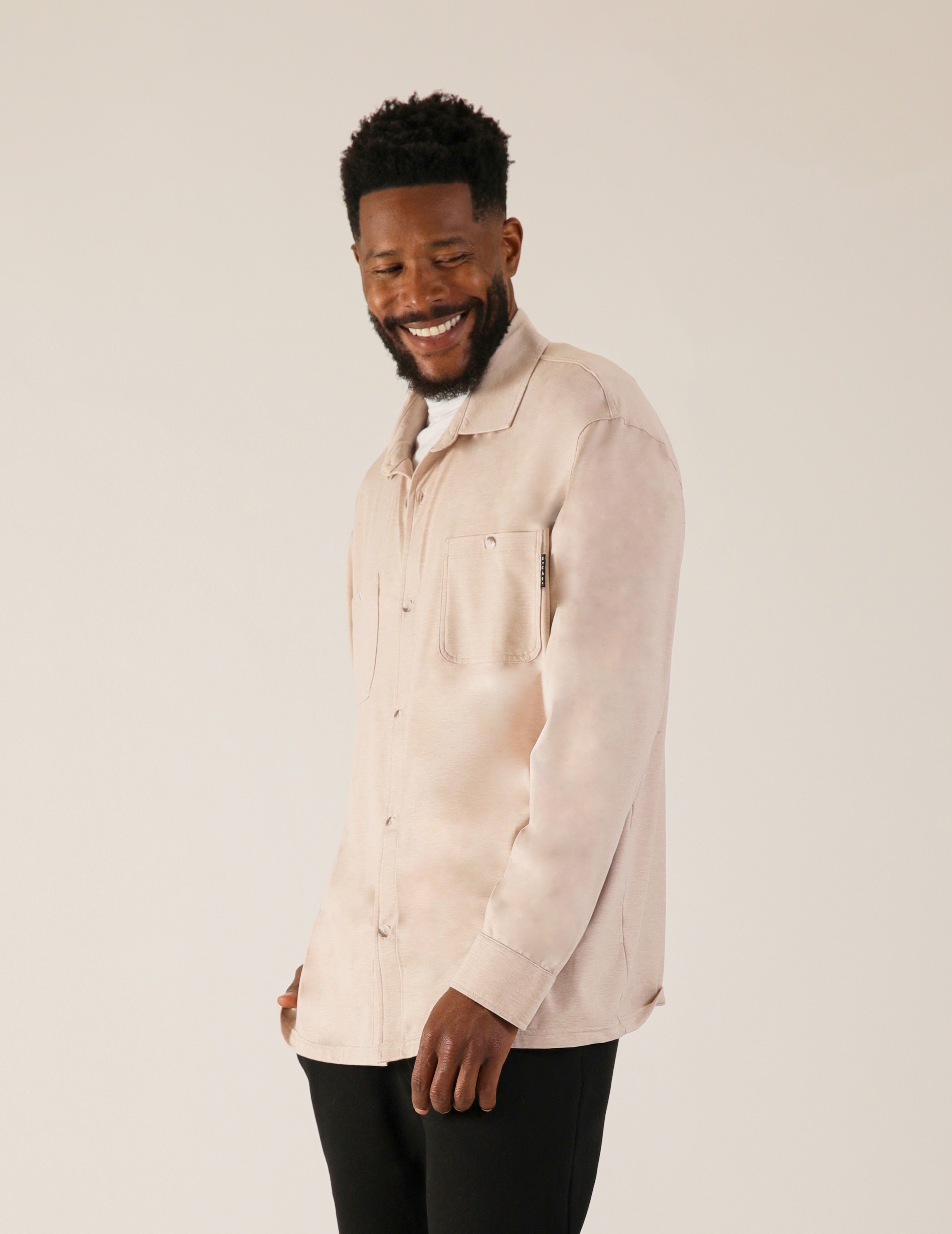 Fairway Button Down: Oatmilk