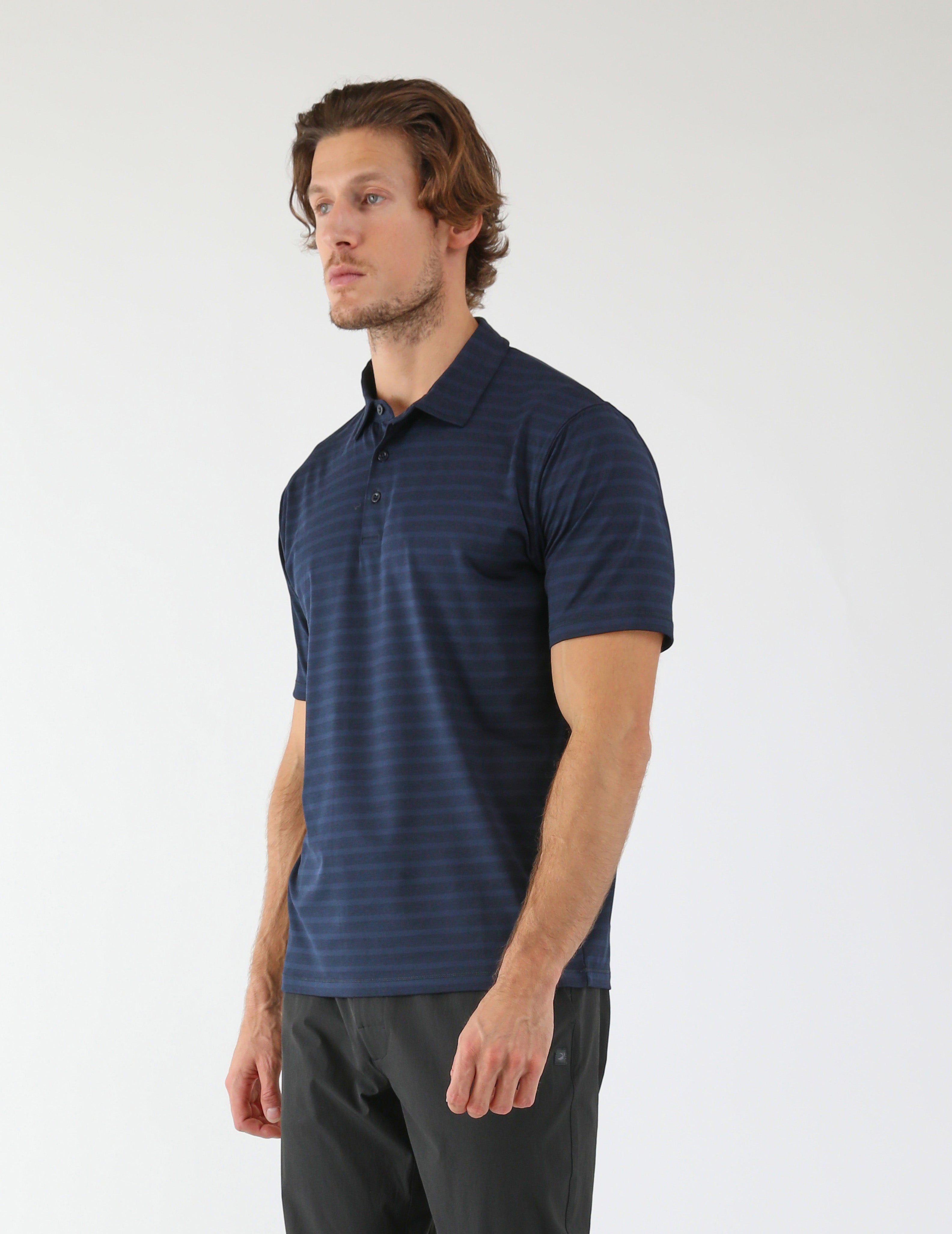 Fairway Polo: Navy Stripe