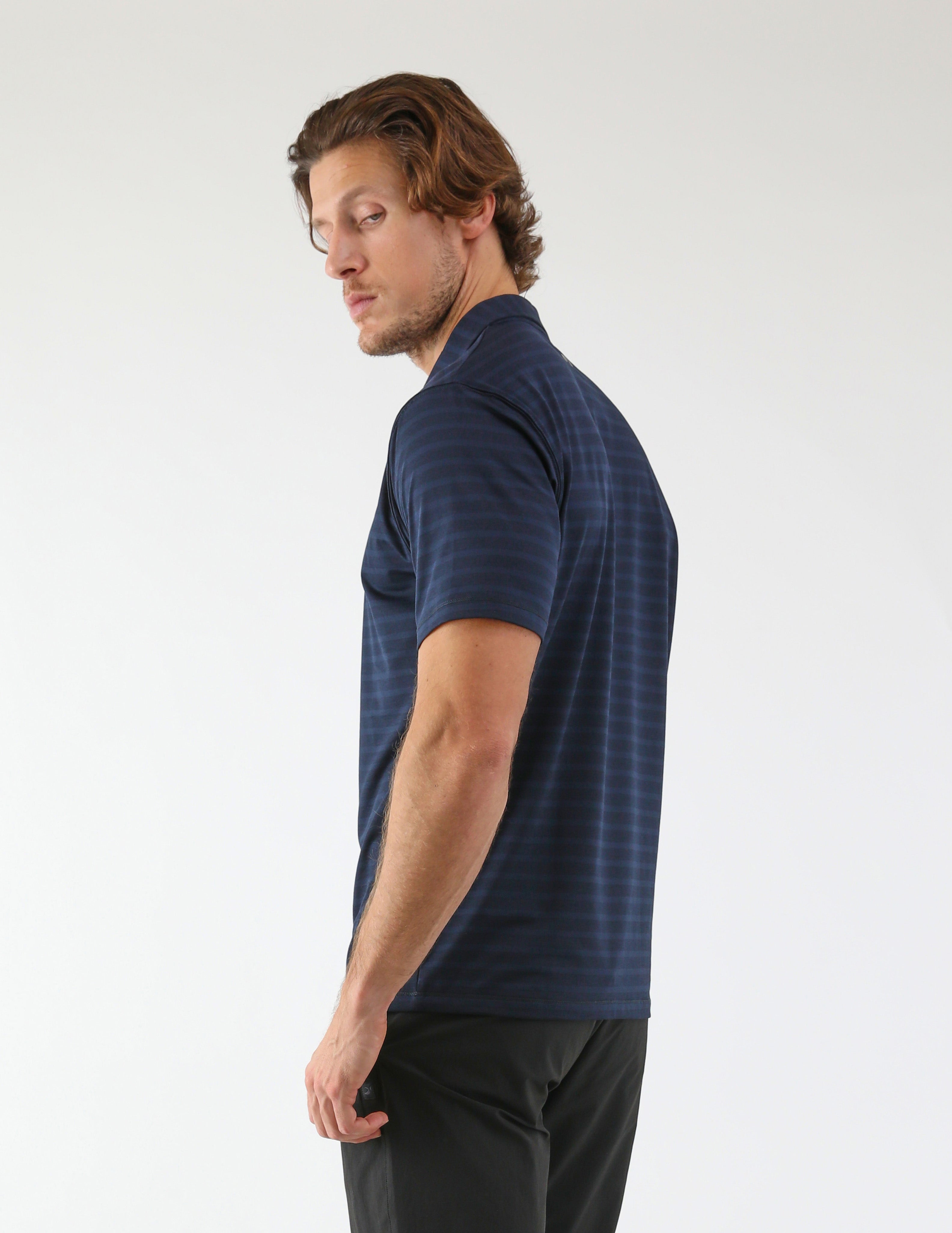 Fairway Polo: Navy Stripe