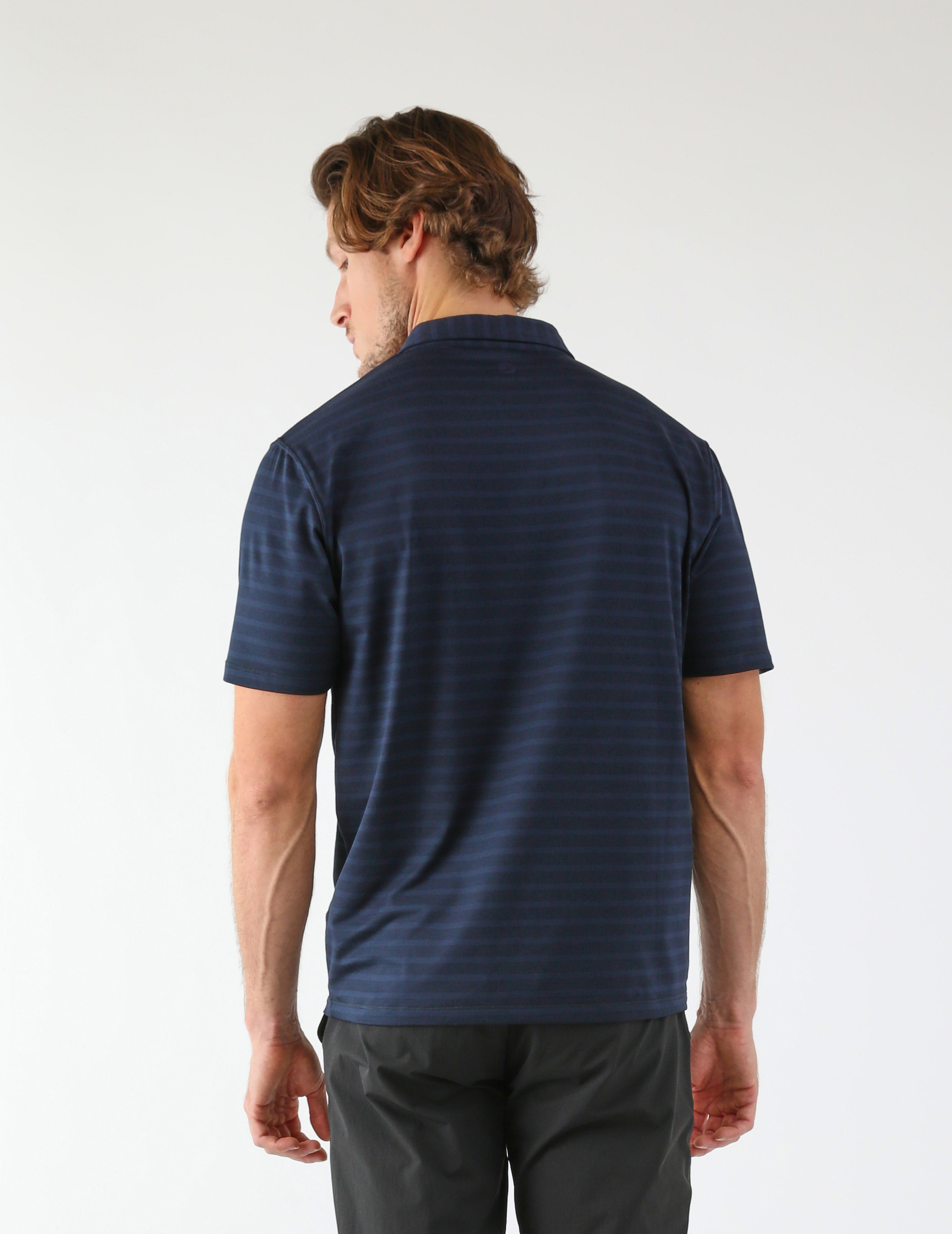 Fairway Polo: Navy Stripe