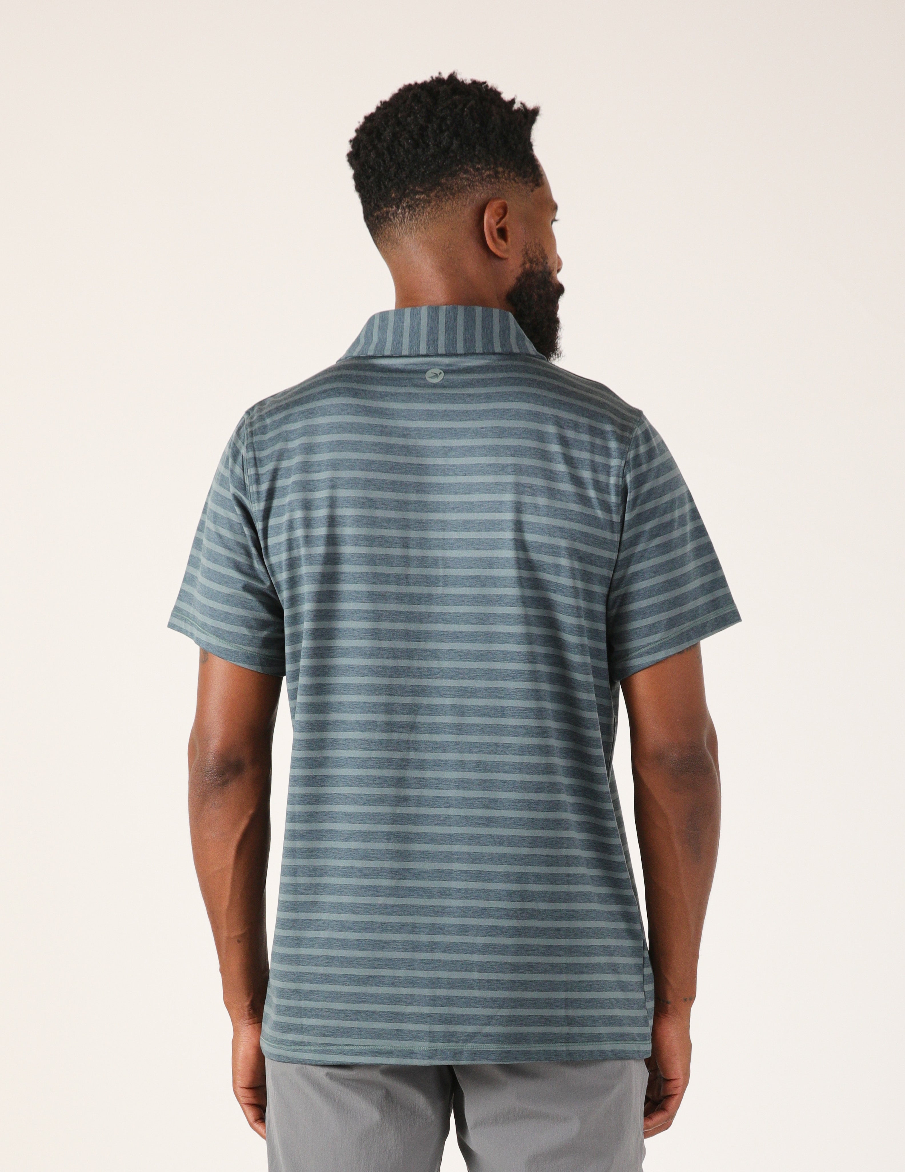 Fairway Polo: Slate Stripe