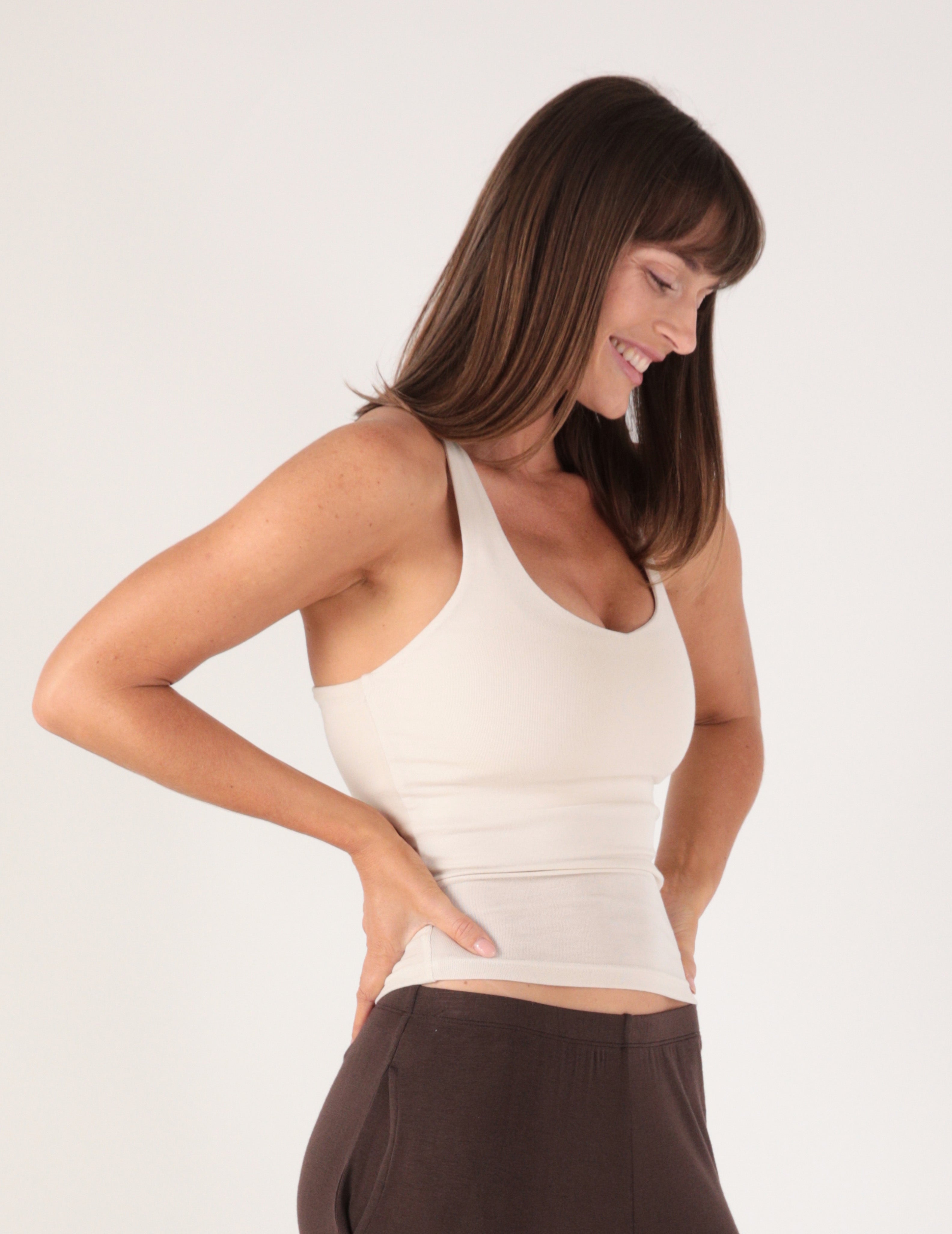 Gentle Embrace Skimmer Tank: Oatmilk