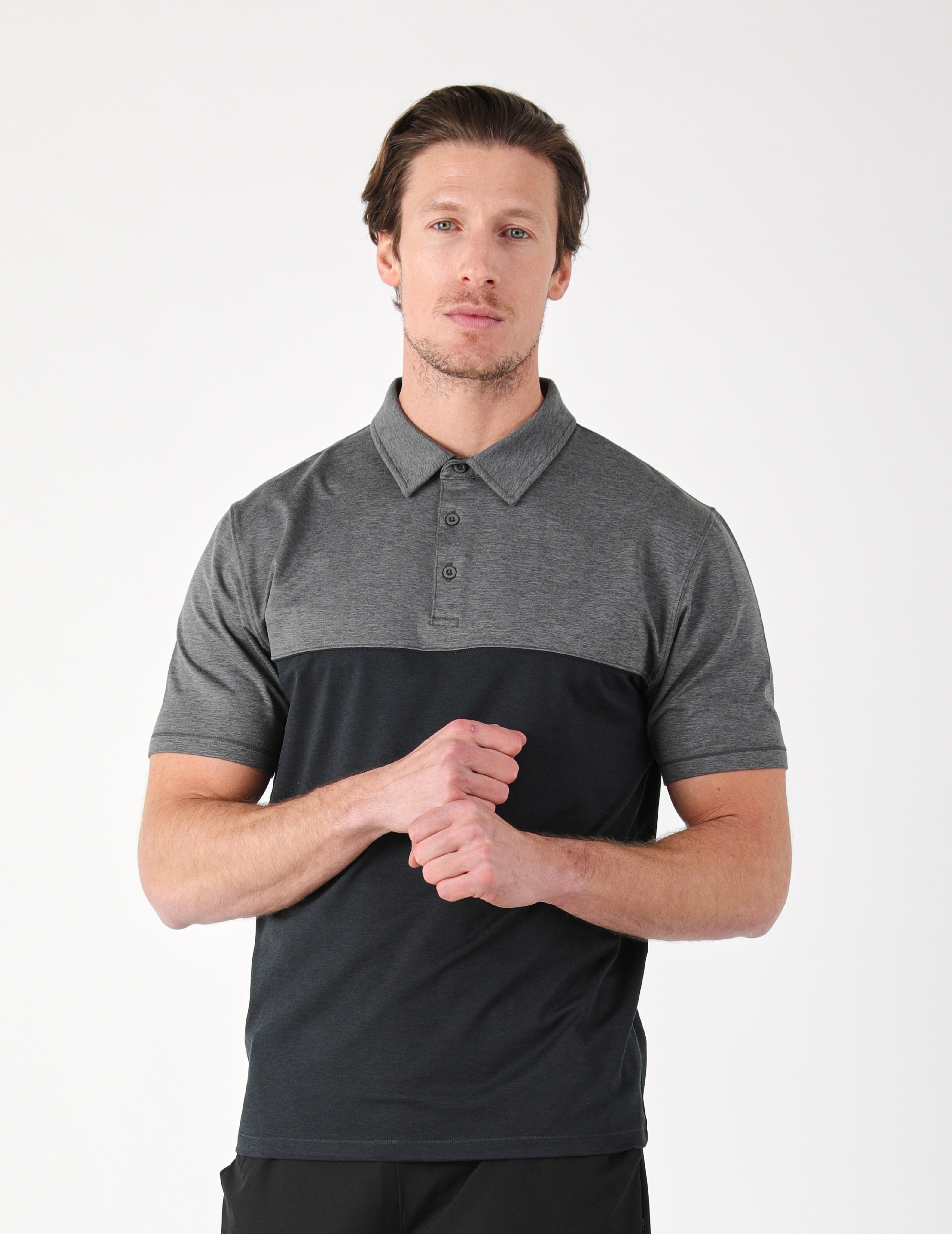 Halfway Polo: Black/Carbon