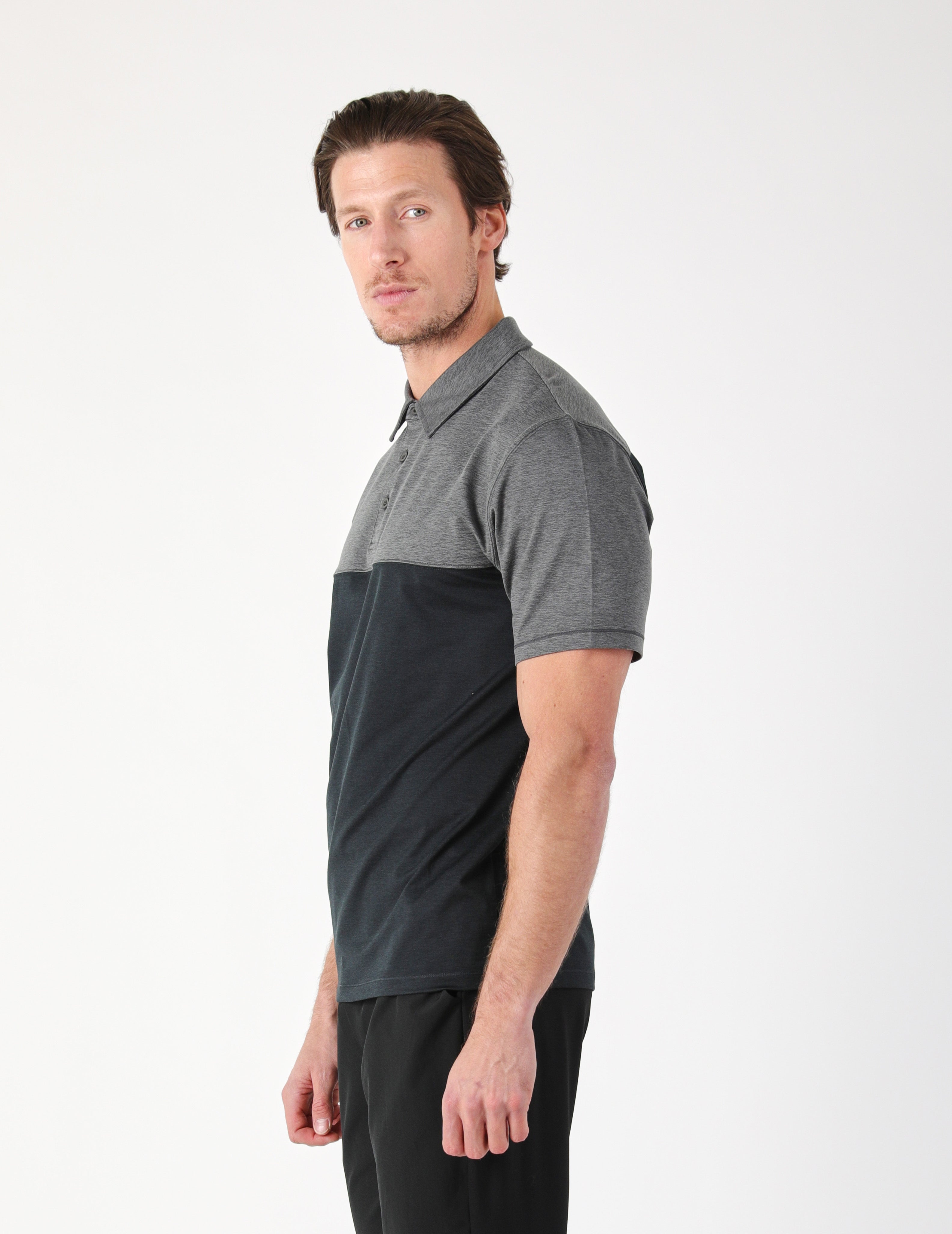 Halfway Polo: Black/Carbon