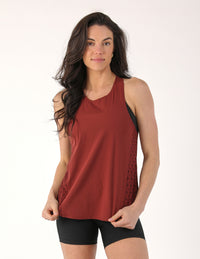 Keen Tank: Mocha Sunburst Laser Cut