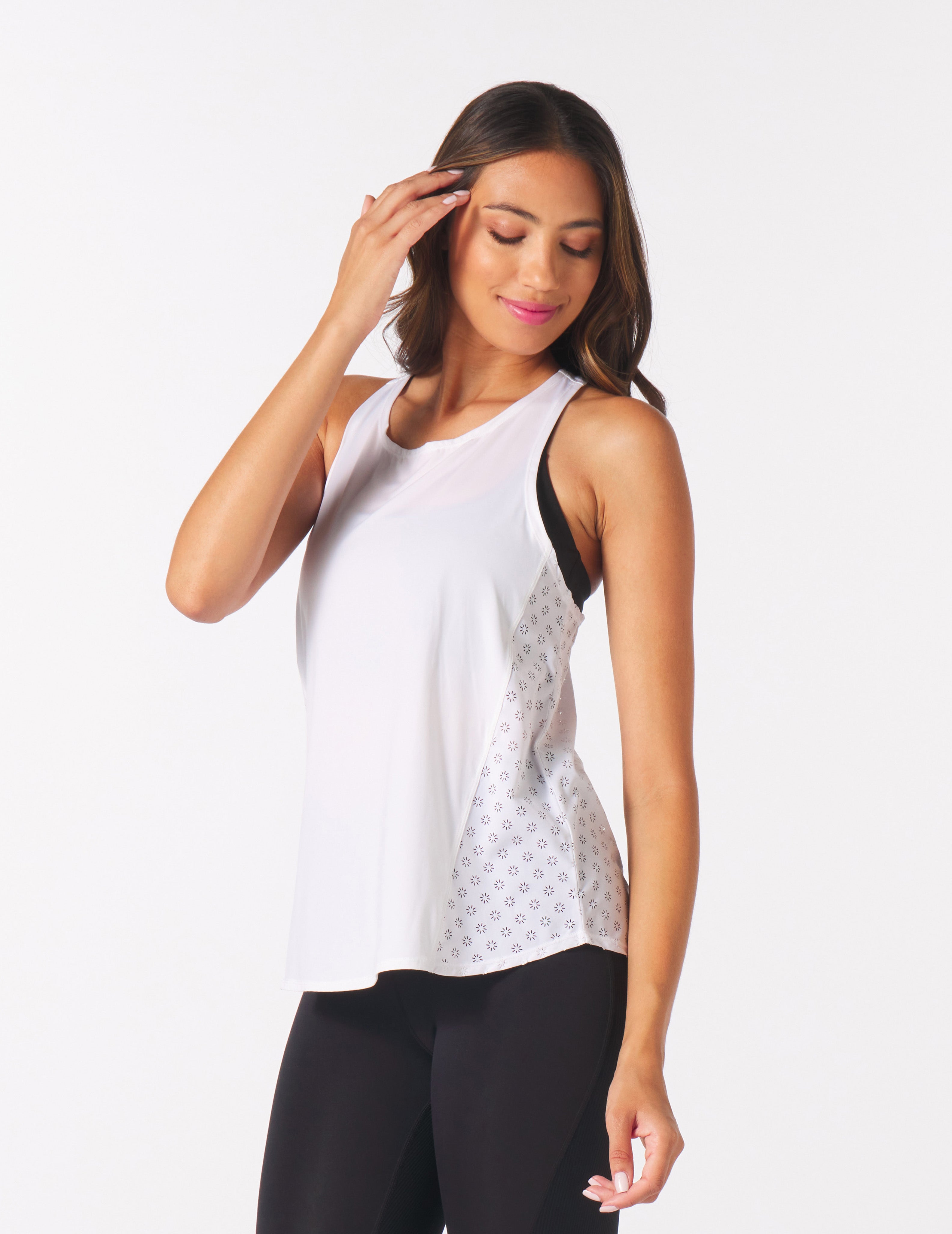 Keen Tank: White Sunburst Laser Cut