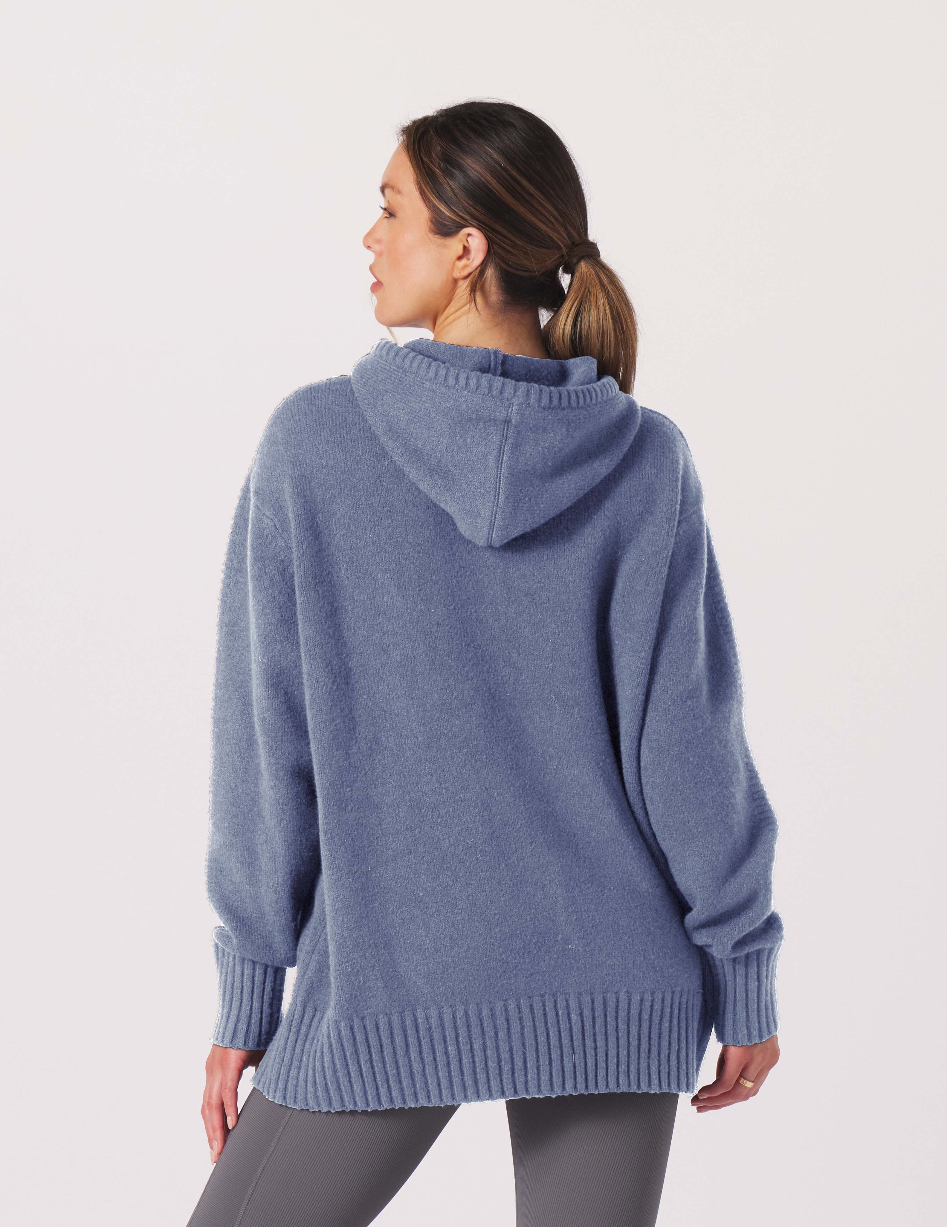 Knit Up Hoodie: Washed Blue