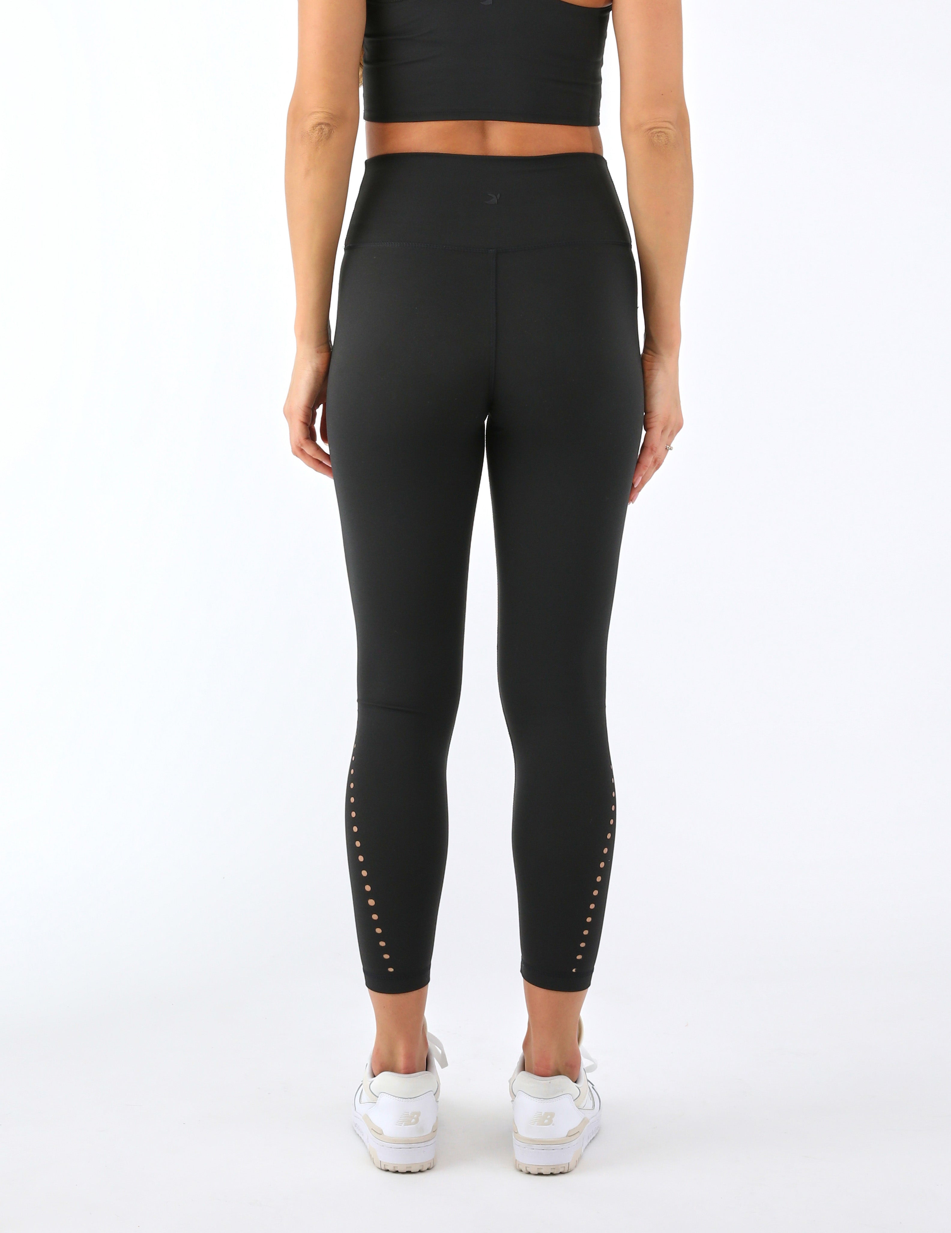Laser Cut 7/8 Legging: Black