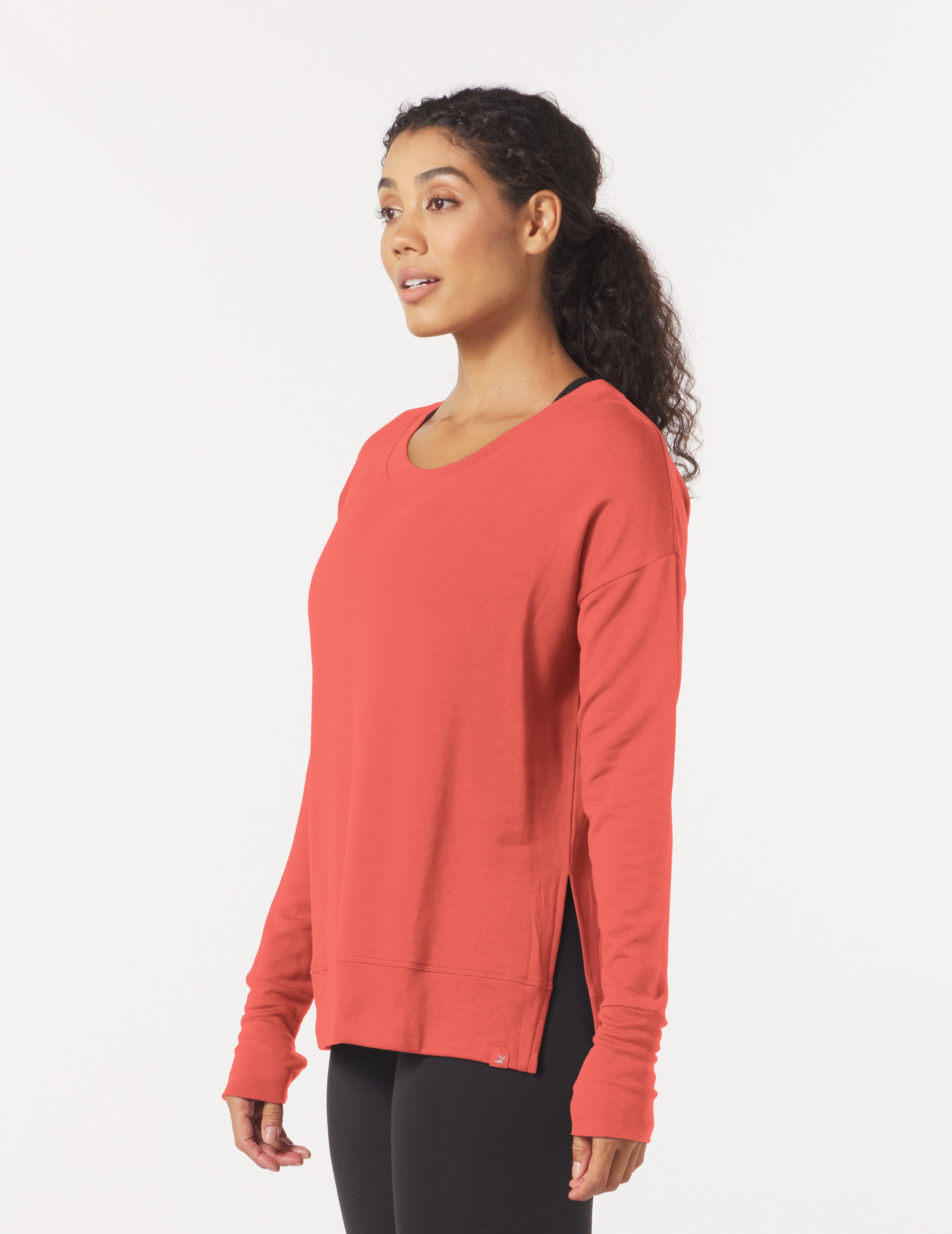 Lounge Long Sleeve: Hot Coral