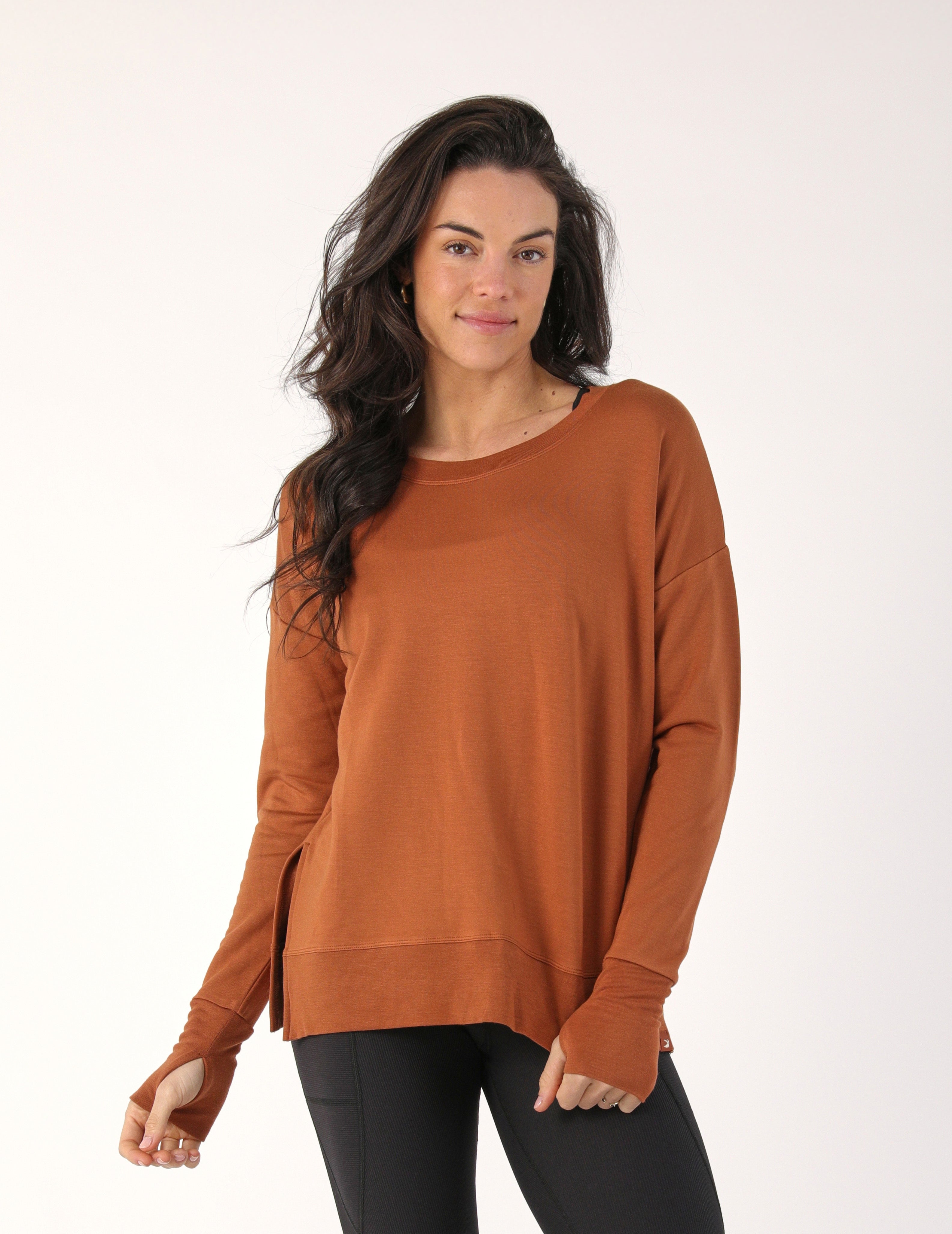 【U LAN】Greil Sleeveless Layered Long Sleeve Knit Women's Long Sleeve Sweater Cable Knit V Neck Top Drop