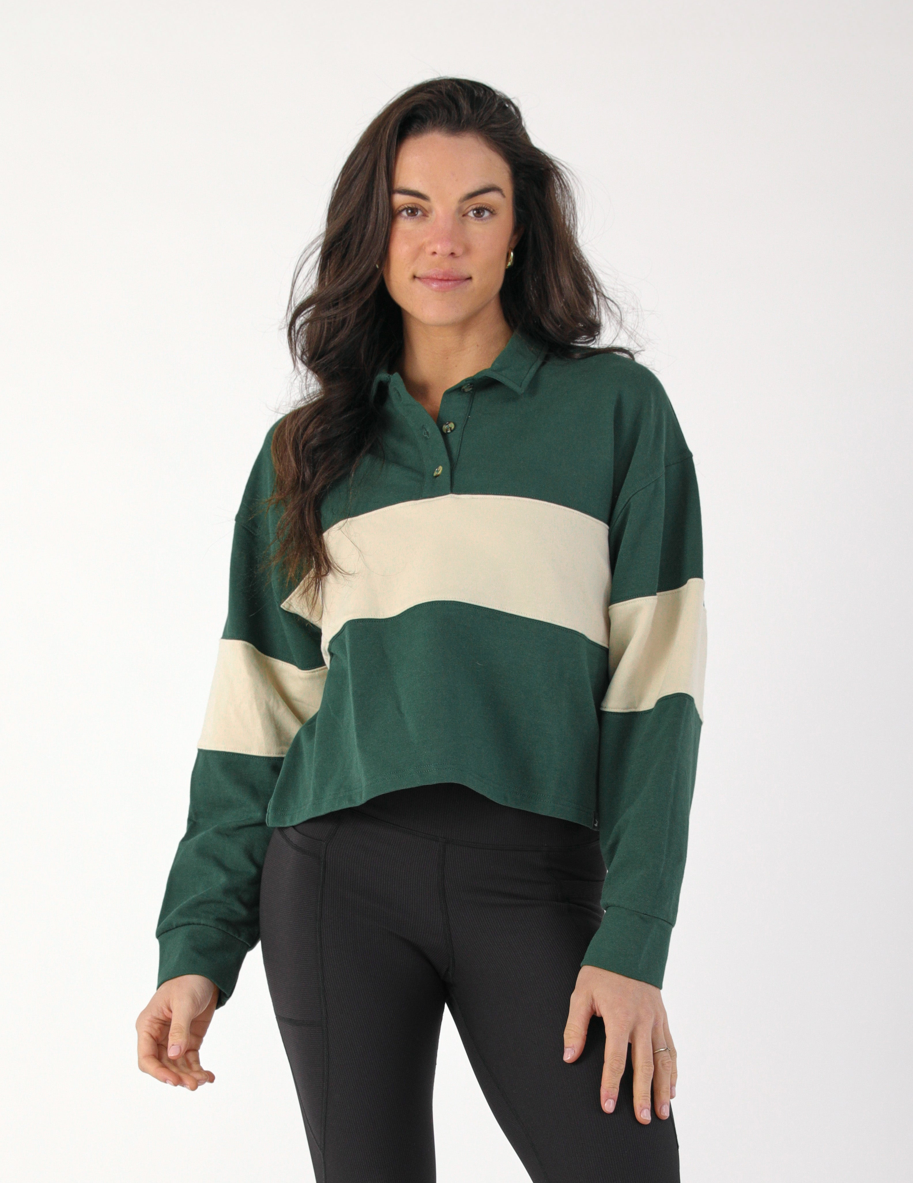 Lounge Skimmer Polo: Forest/Oatmilk