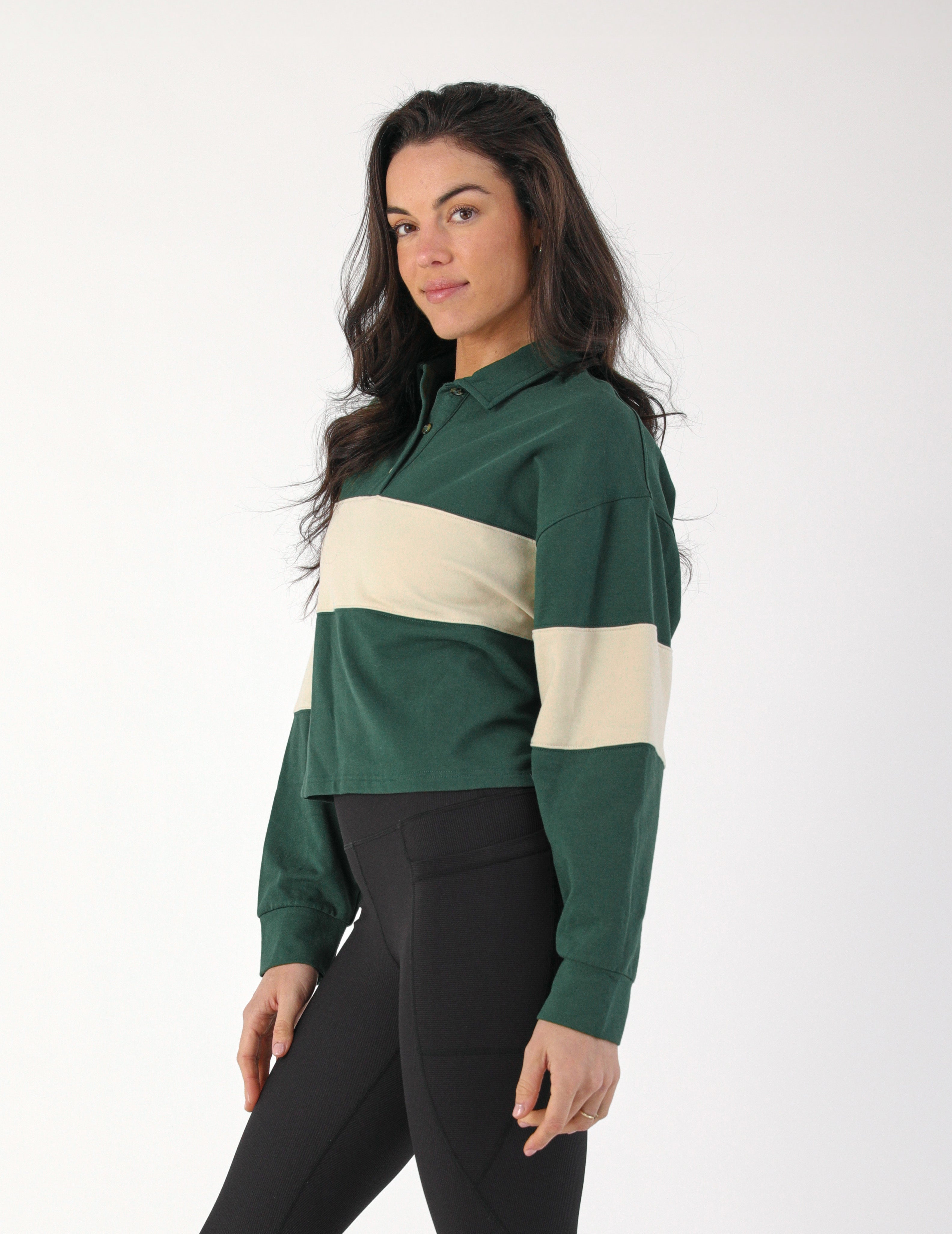 Lounge Skimmer Polo: Forest/Oatmilk