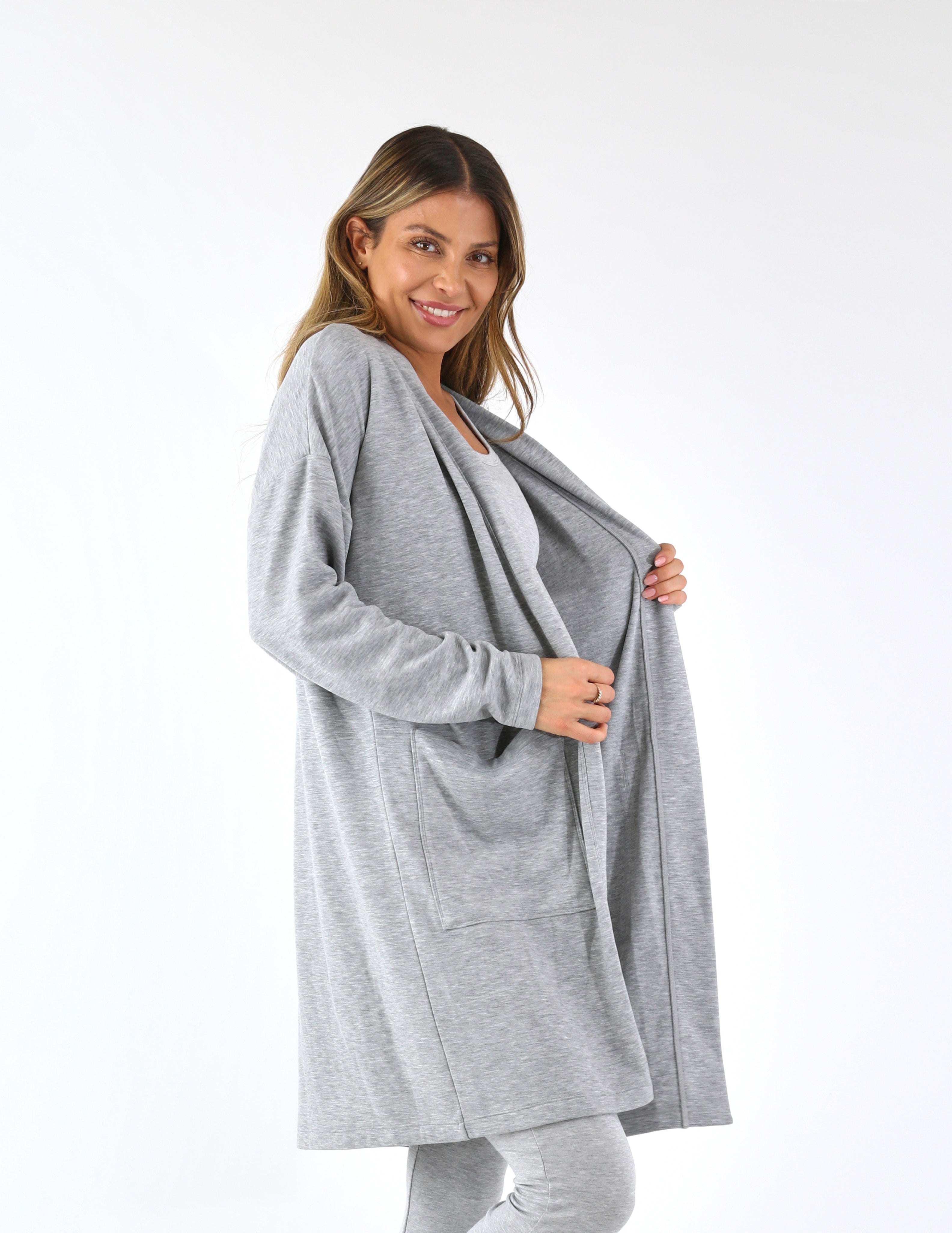 Luxury Cardigan: Heather Grey