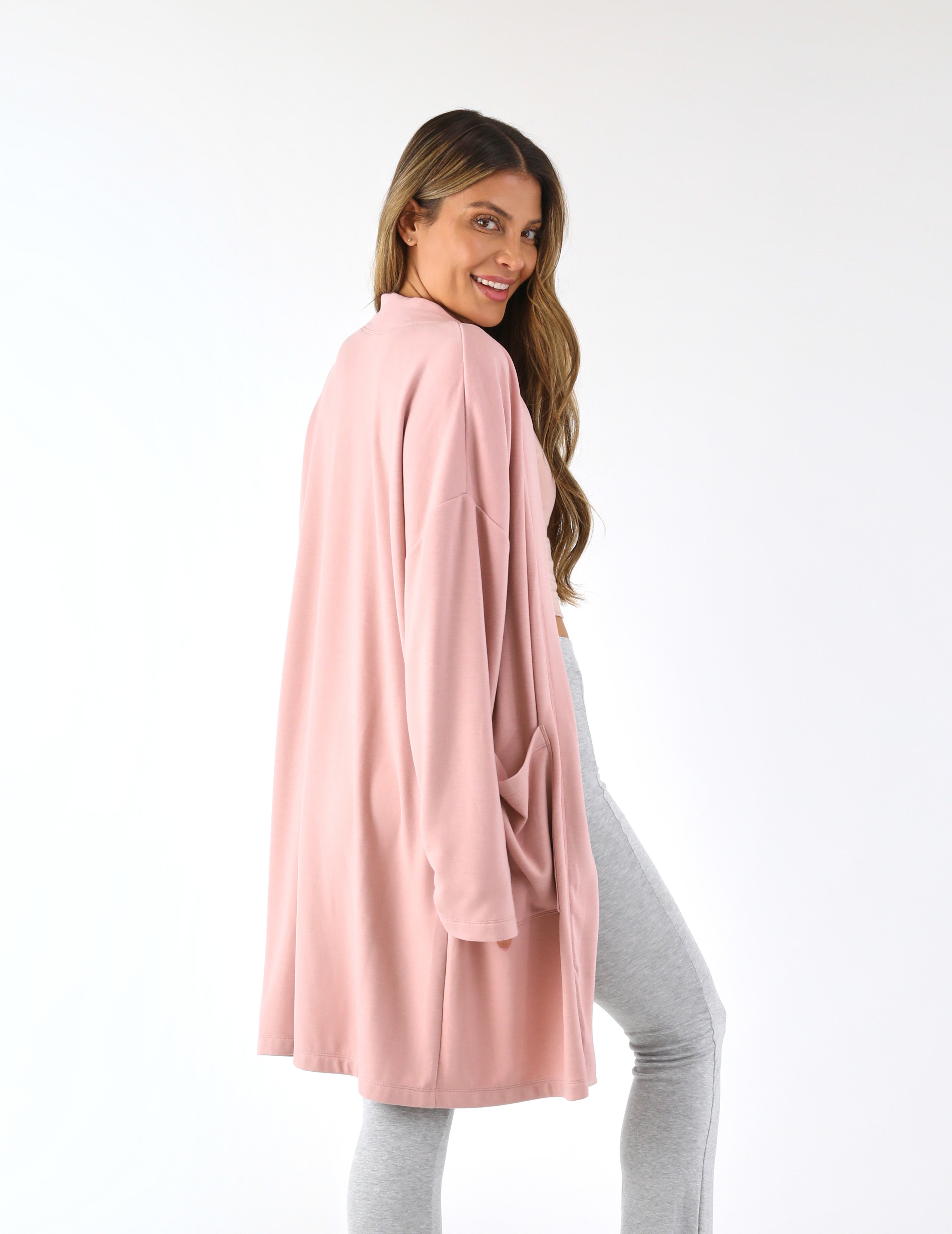 Luxury Cardigan: Adobe Rose