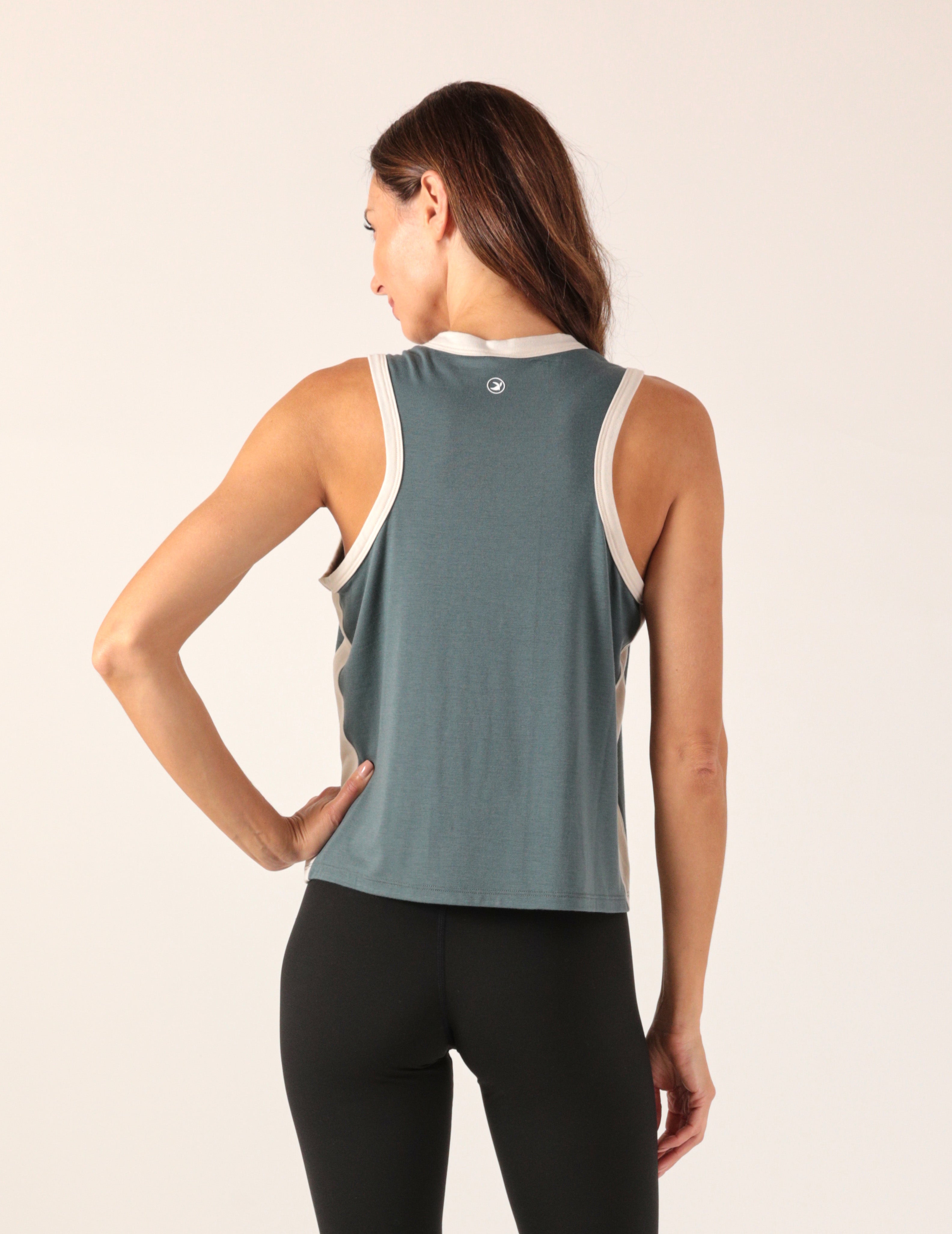 Minimalist Muscle Tank: Slate Colorblock