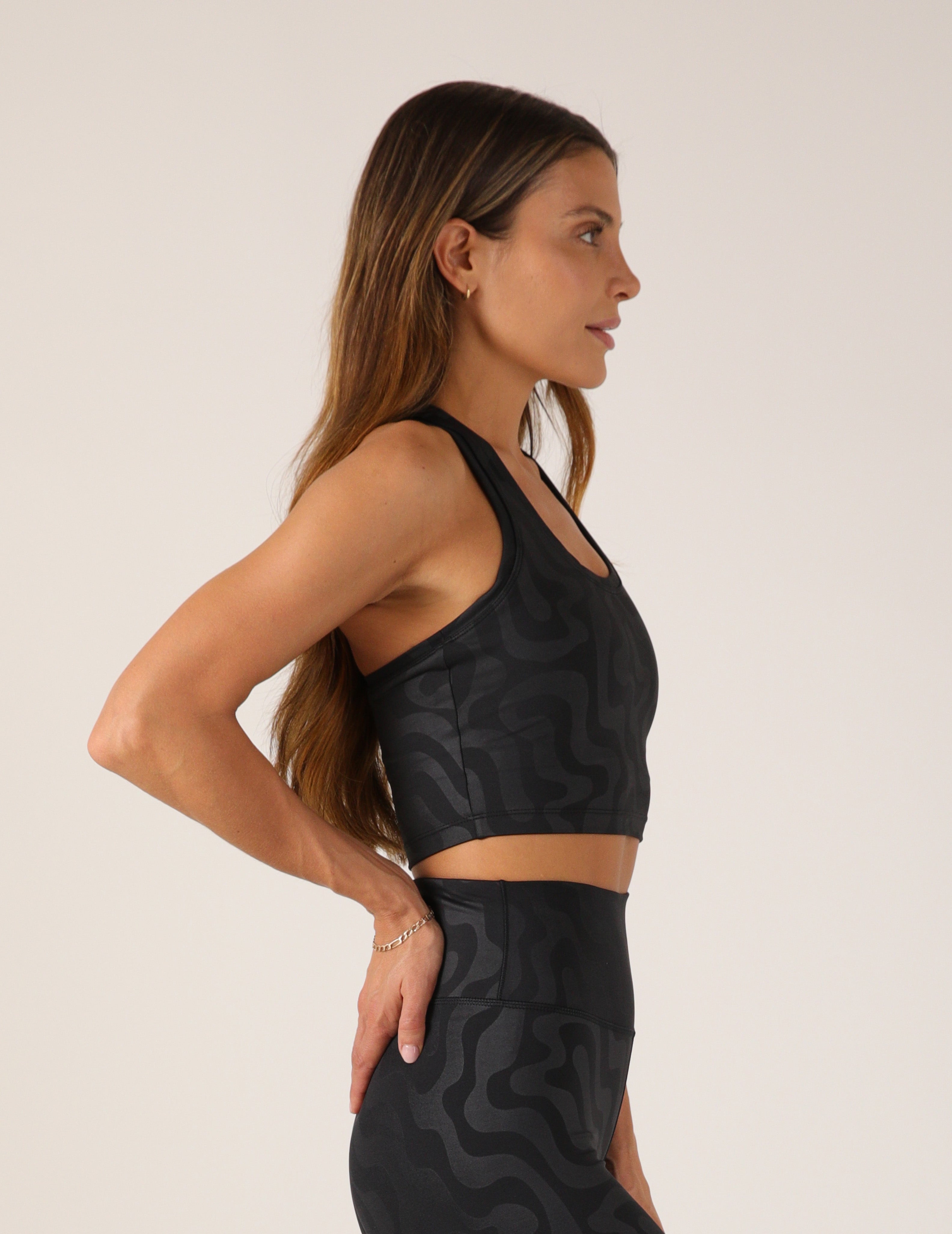 Notch Bra: Black Cosmic Ripple
