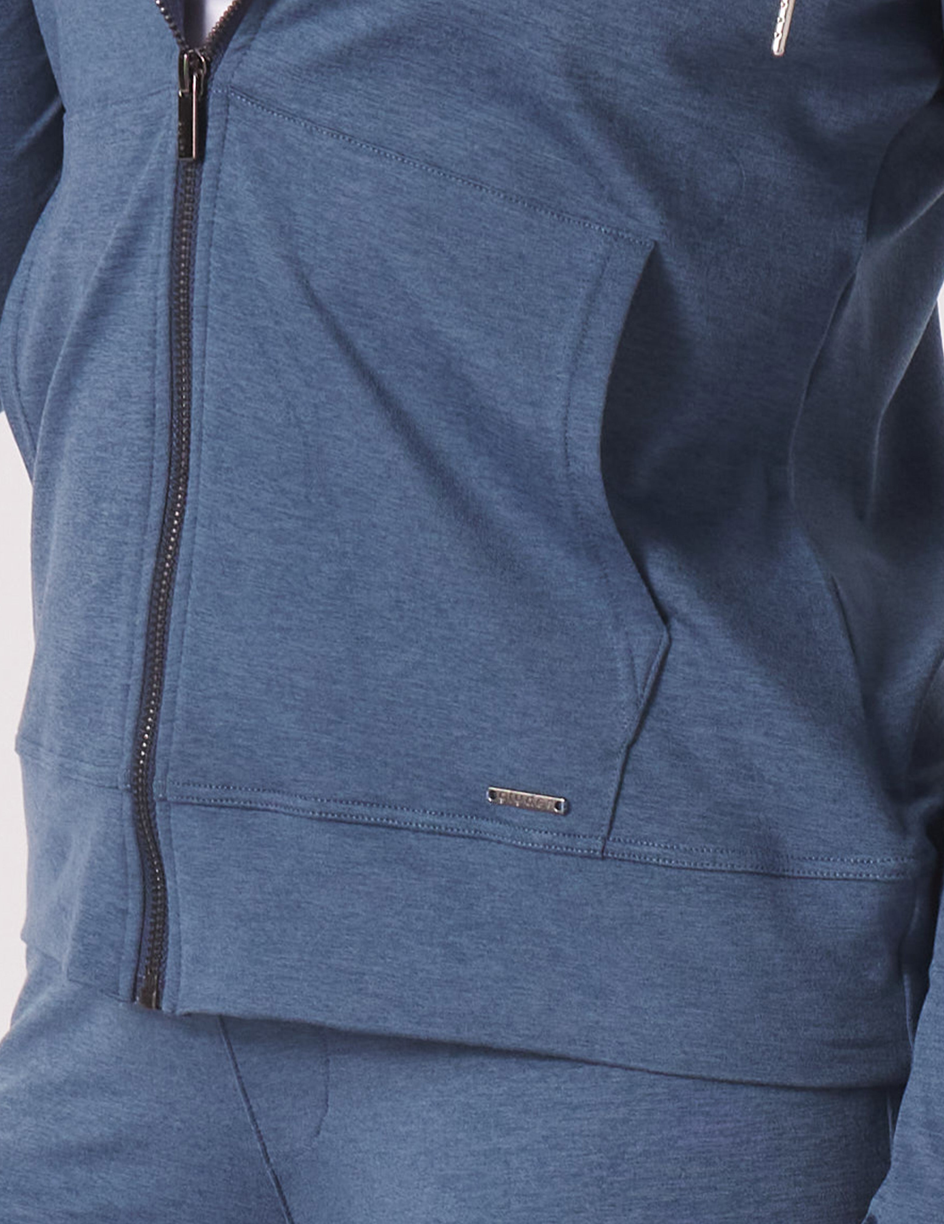 On The Go Lightweight Zip Up Hoodie: Washed Blue Marble