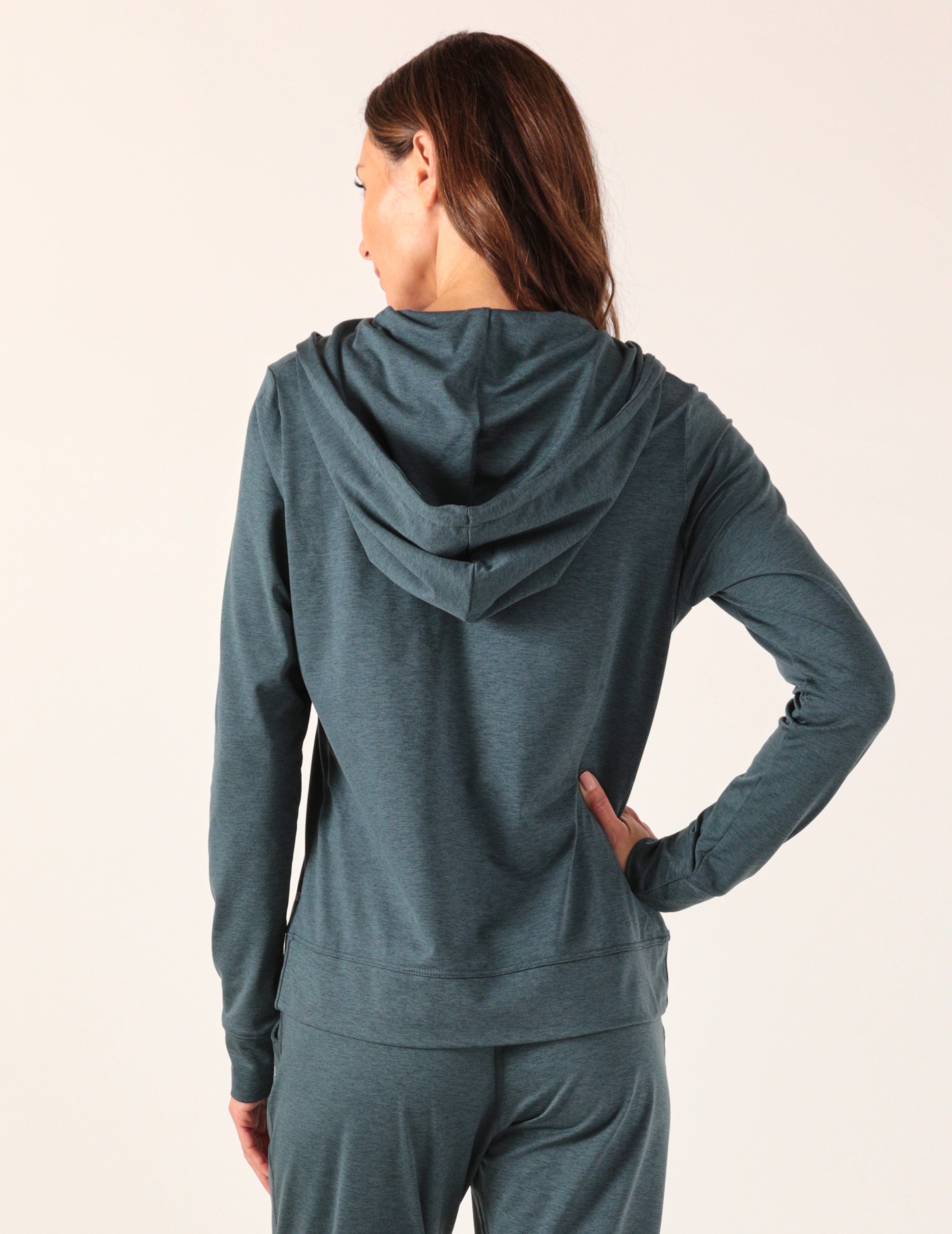 On The Go Lightweight Zip Up Hoodie: Slate