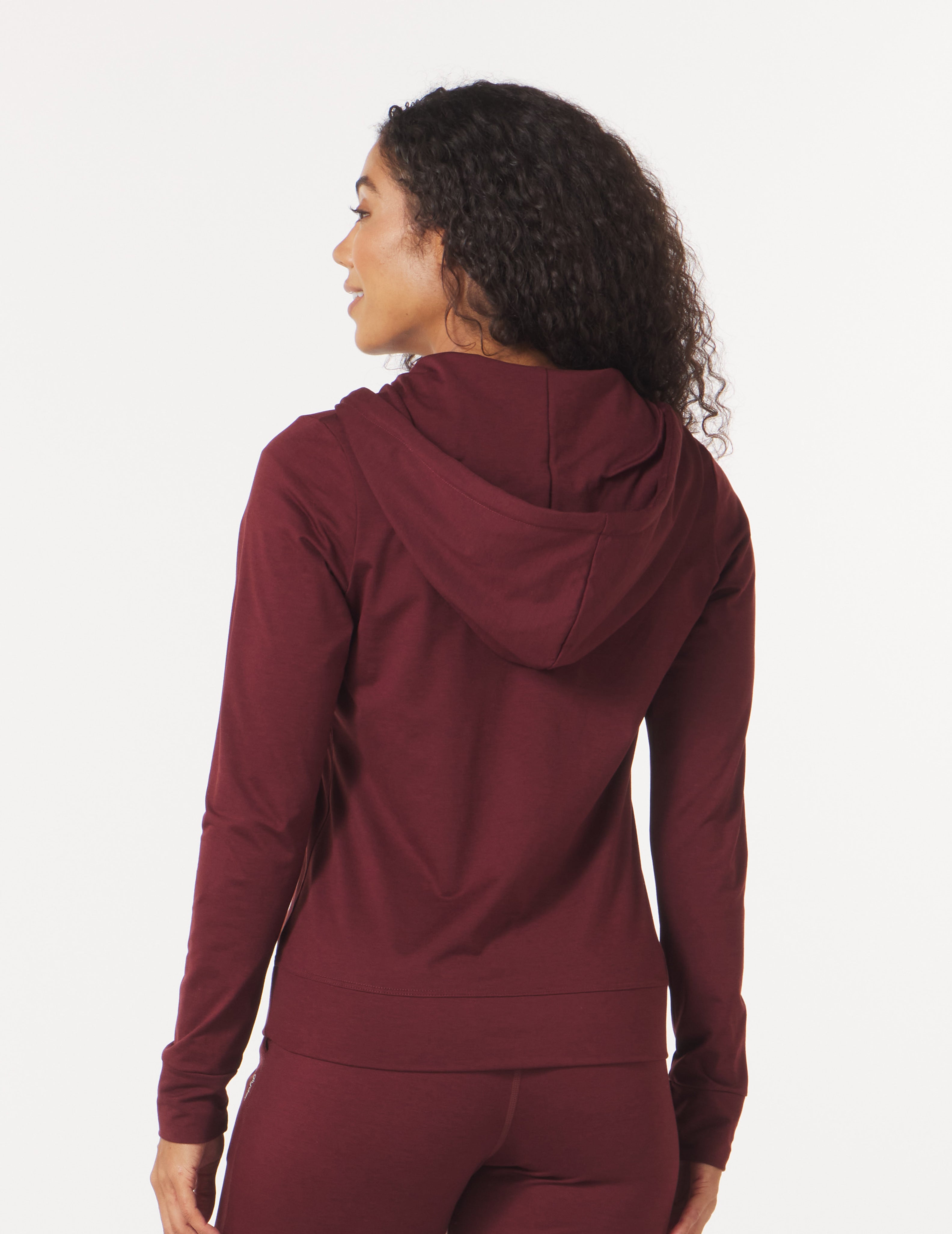 On The Go Lightweight Zip Up Hoodie: Chestnut Marble