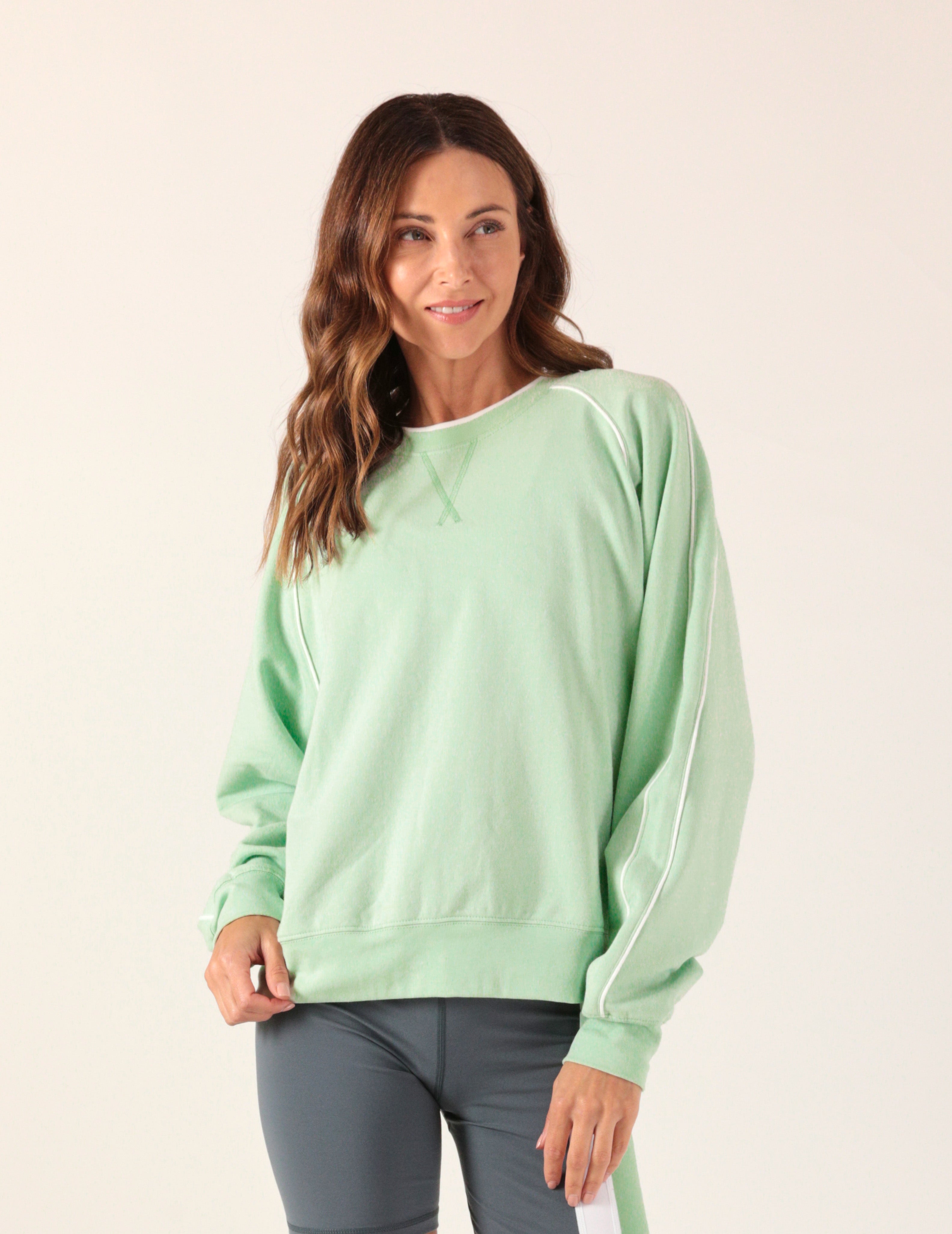 Pacer Crew Sweatshirt: Seafoam
