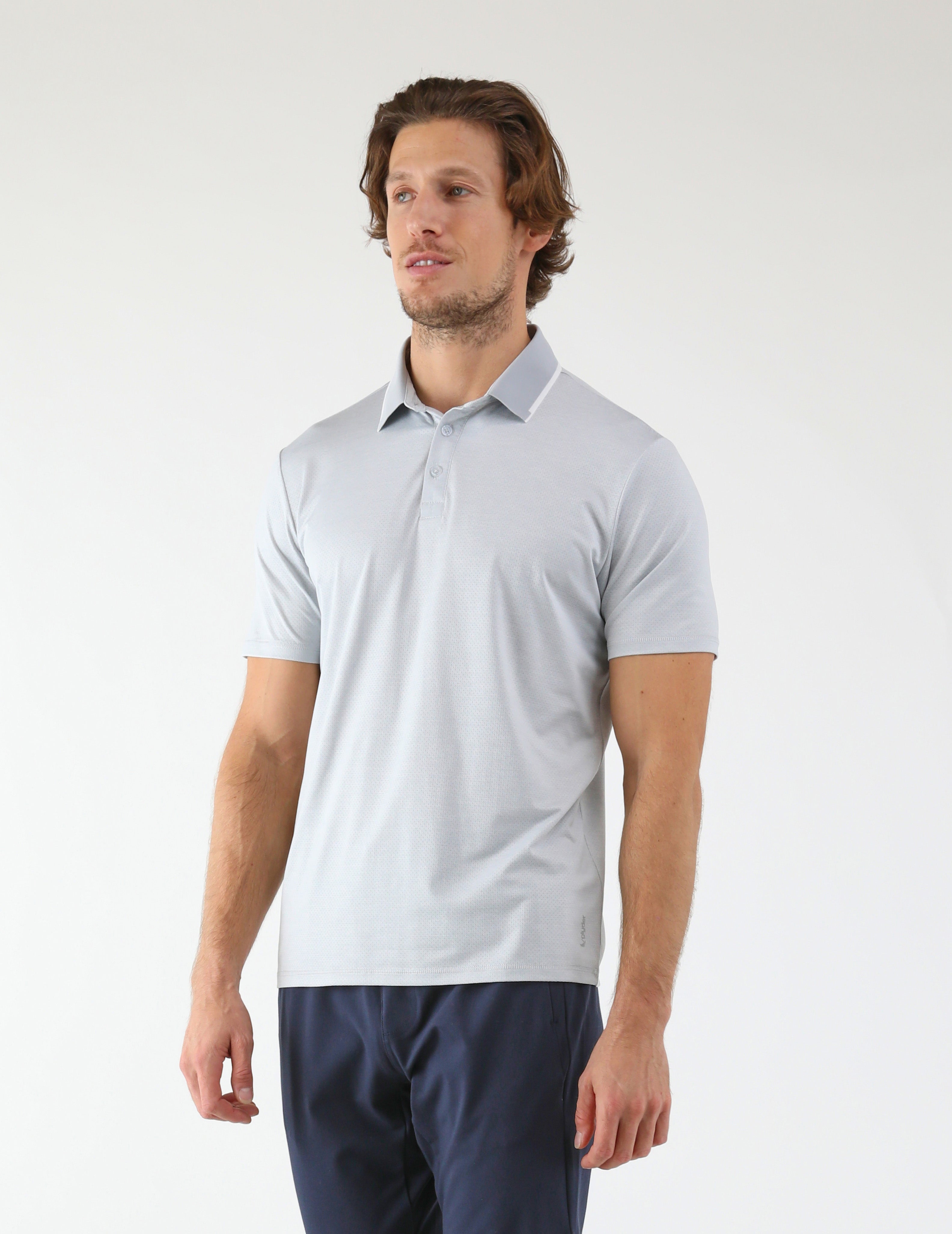 Power Fade Polo: Ash Grey