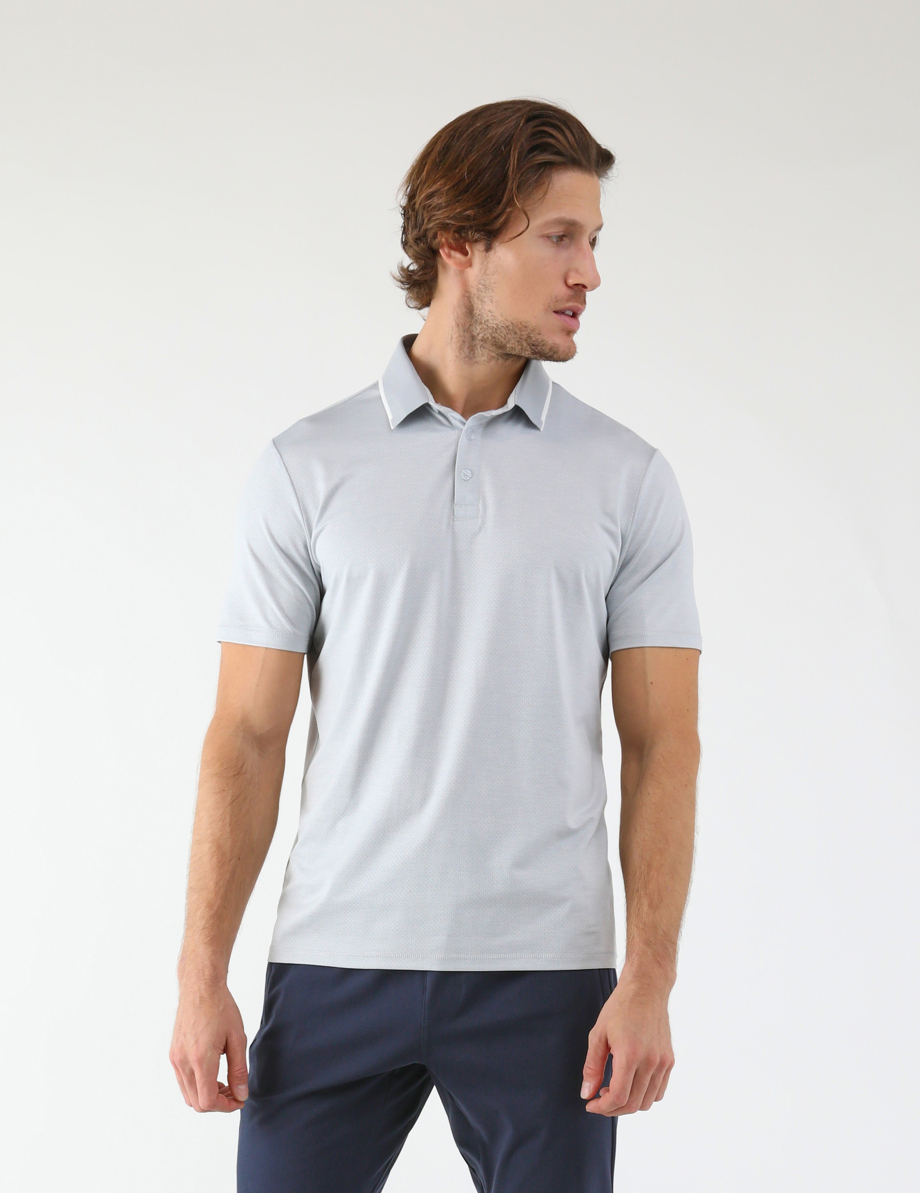 Power Fade Polo: Ash Grey