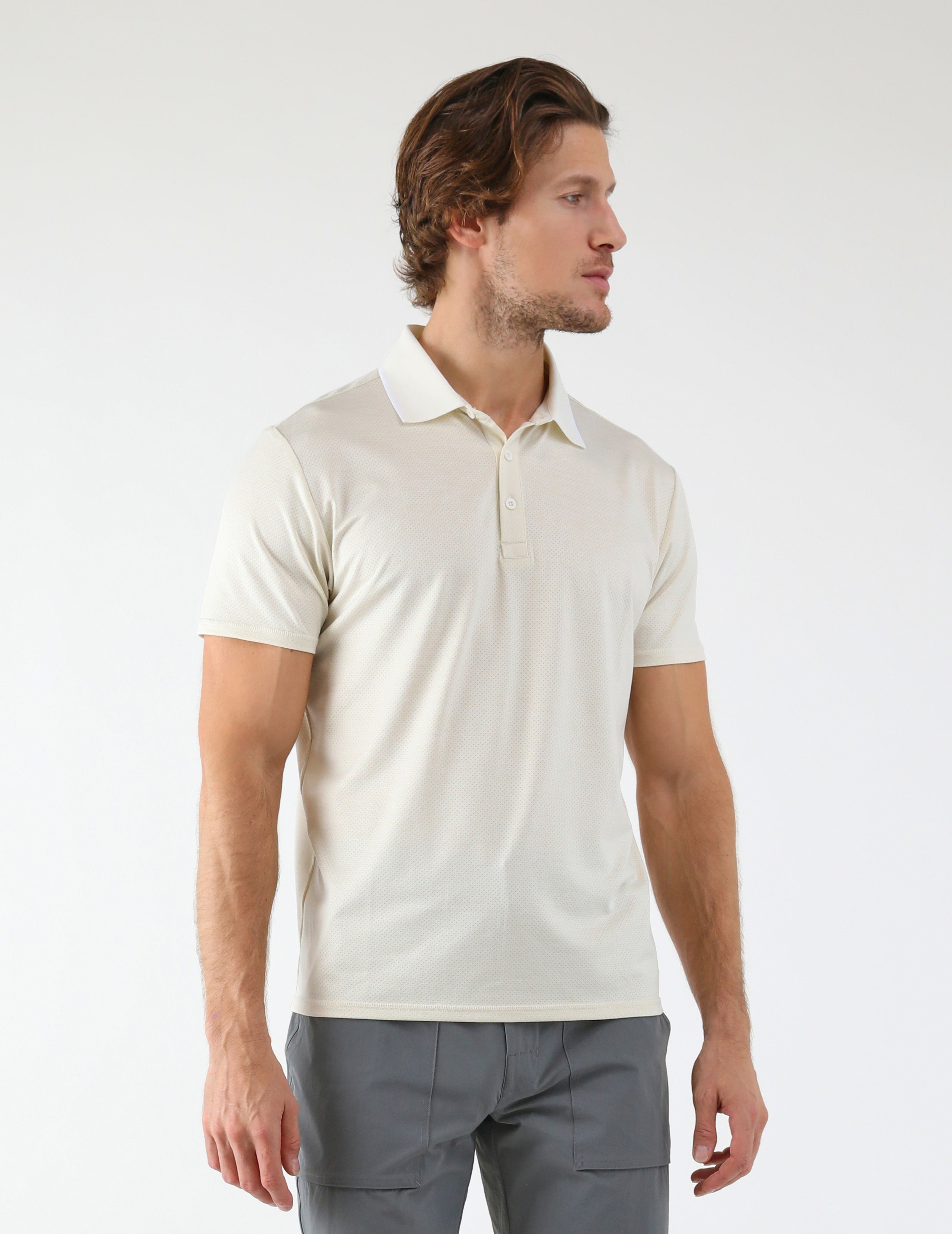 Power Fade Polo: Oatmilk
