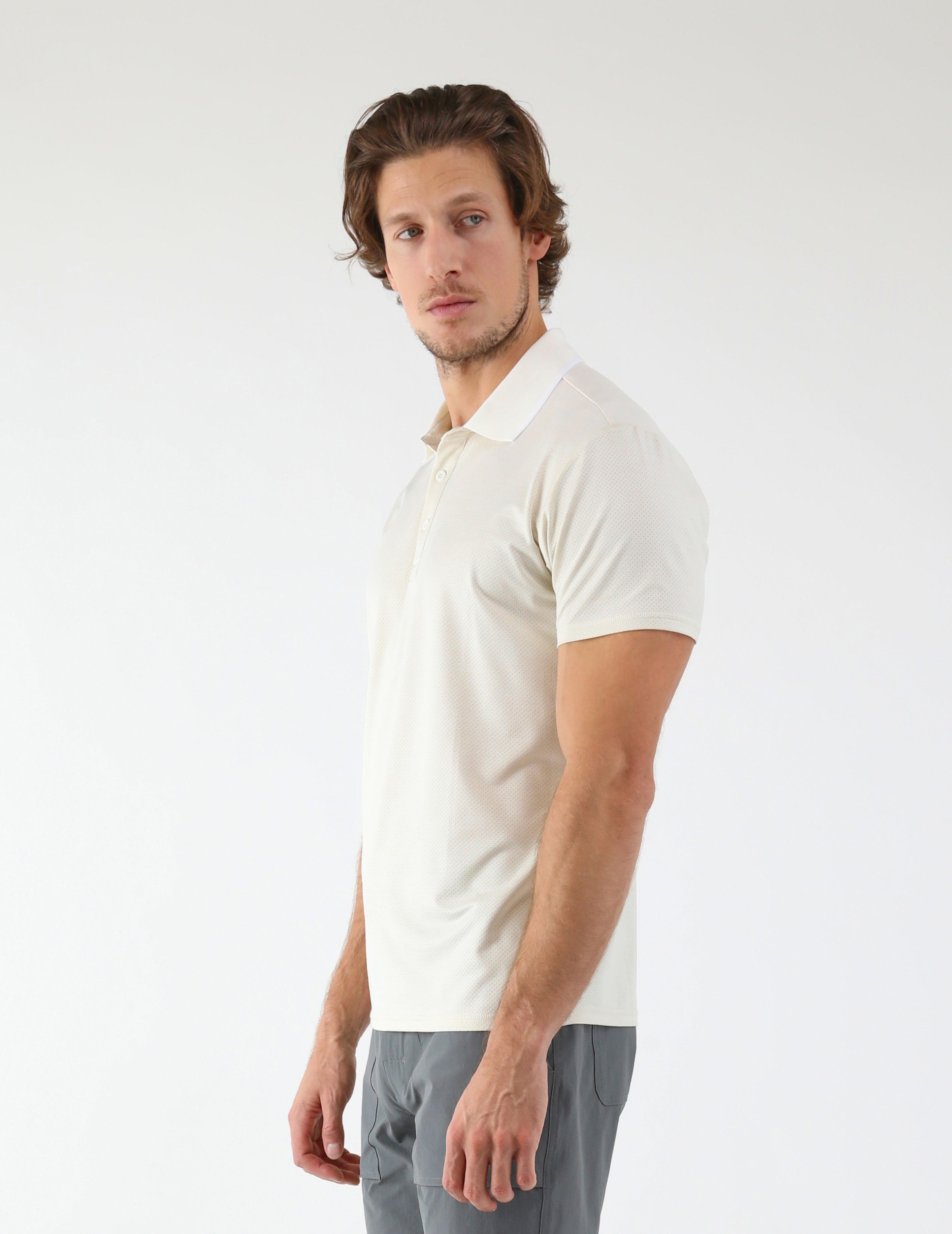 Power Fade Polo: Oatmilk