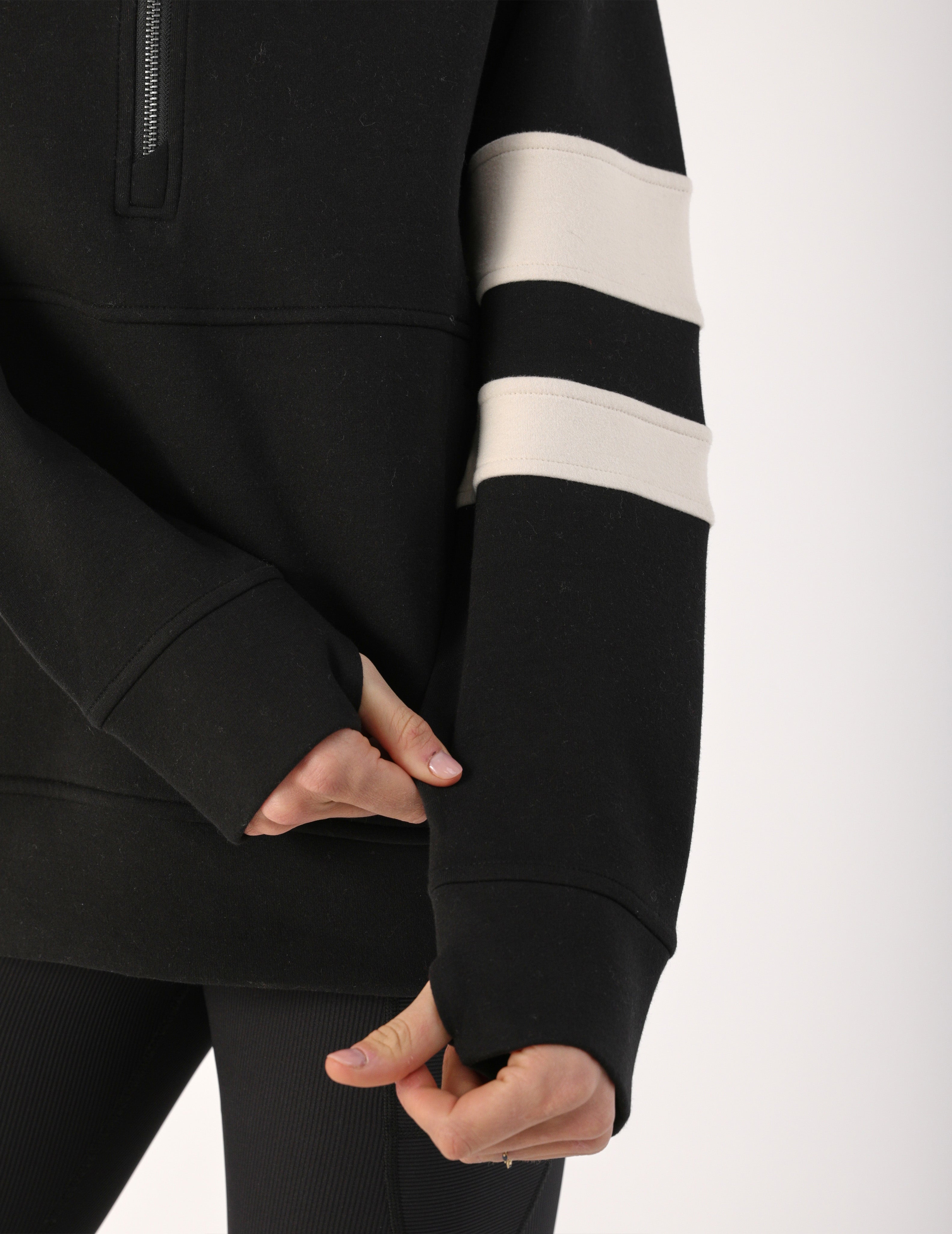 Prodigious Scuba 1/4 Zip: Black/Oatmilk