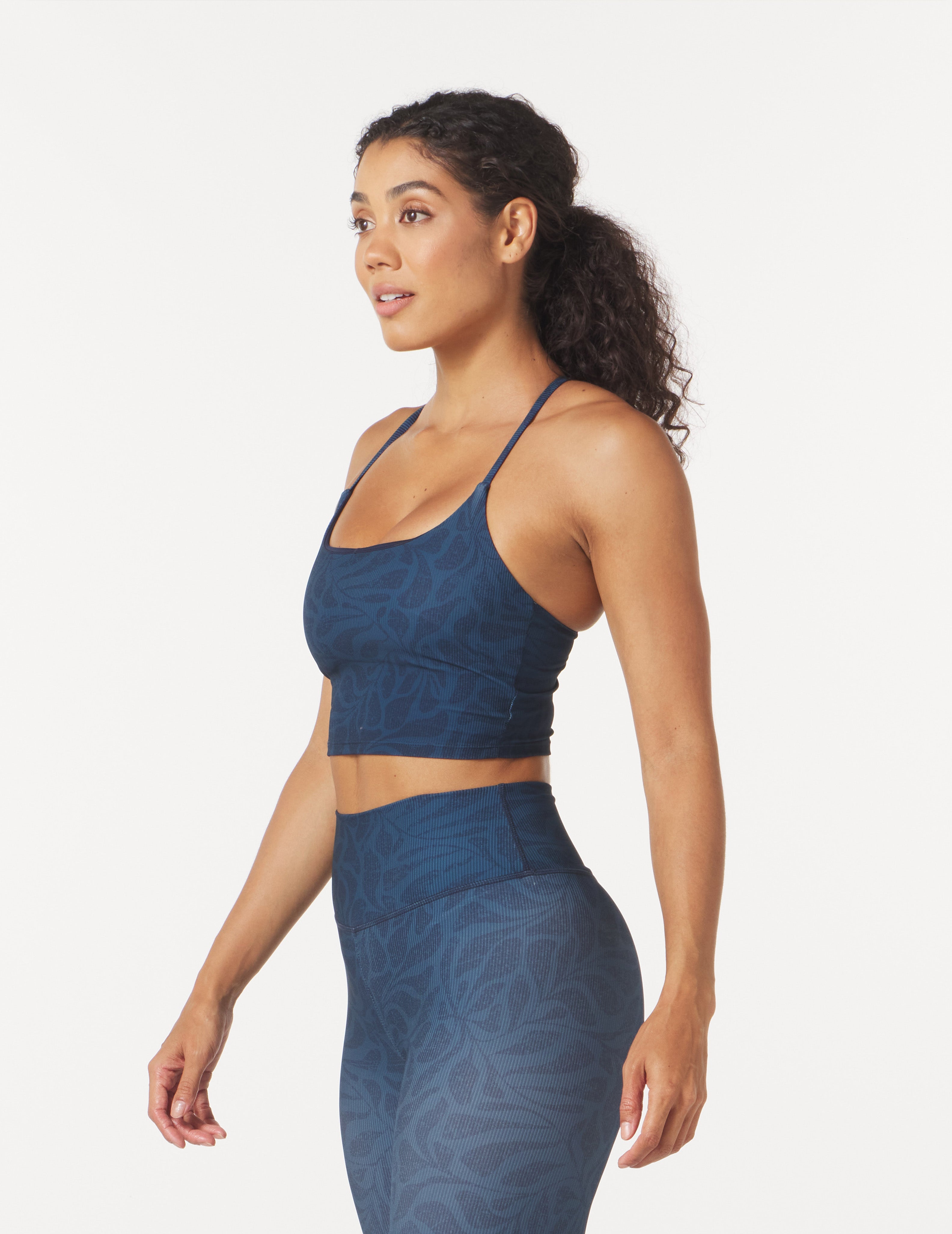 Pure Bra: Navy Palm Daze Print