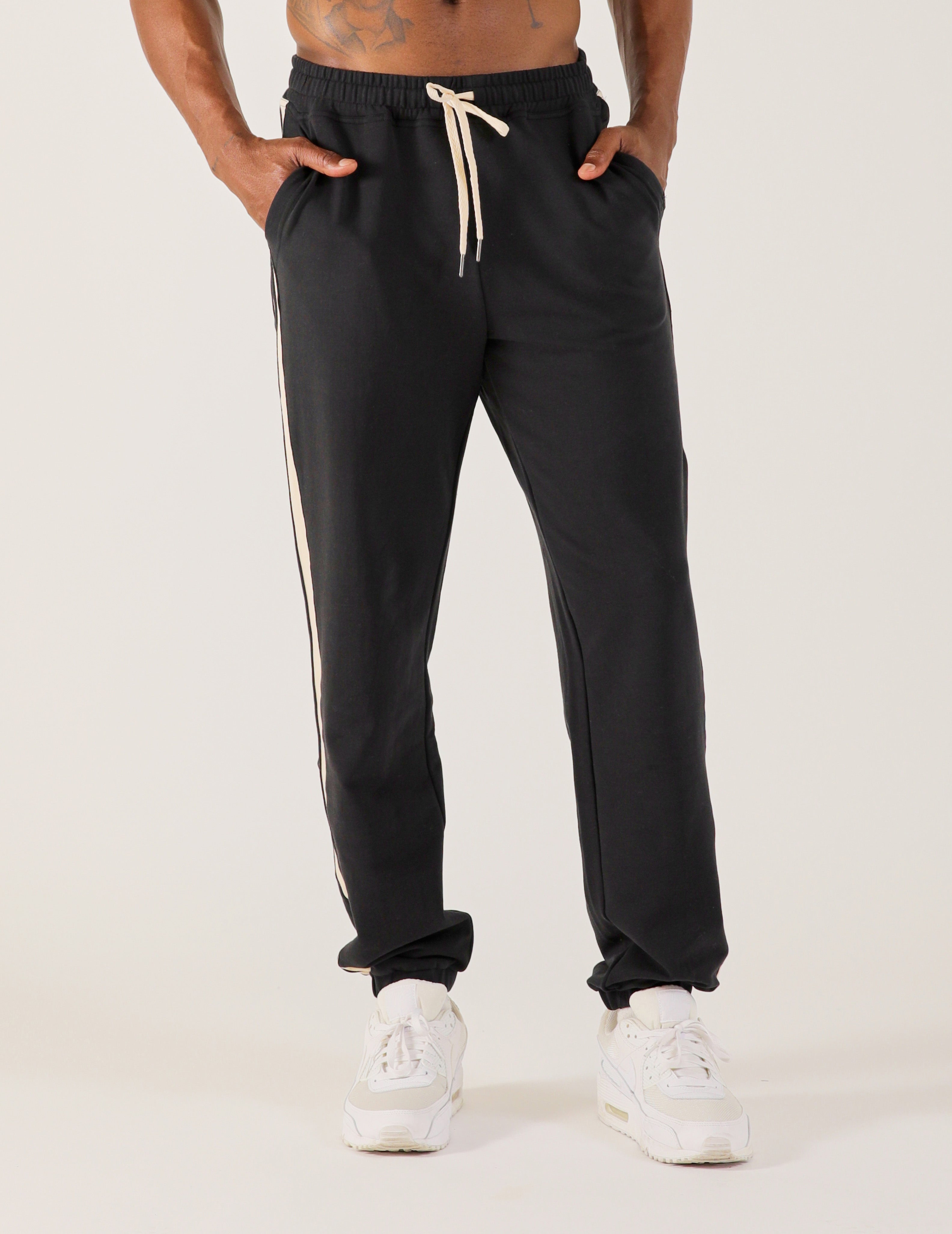 Retro Sweatpant: Black/Oatmilk