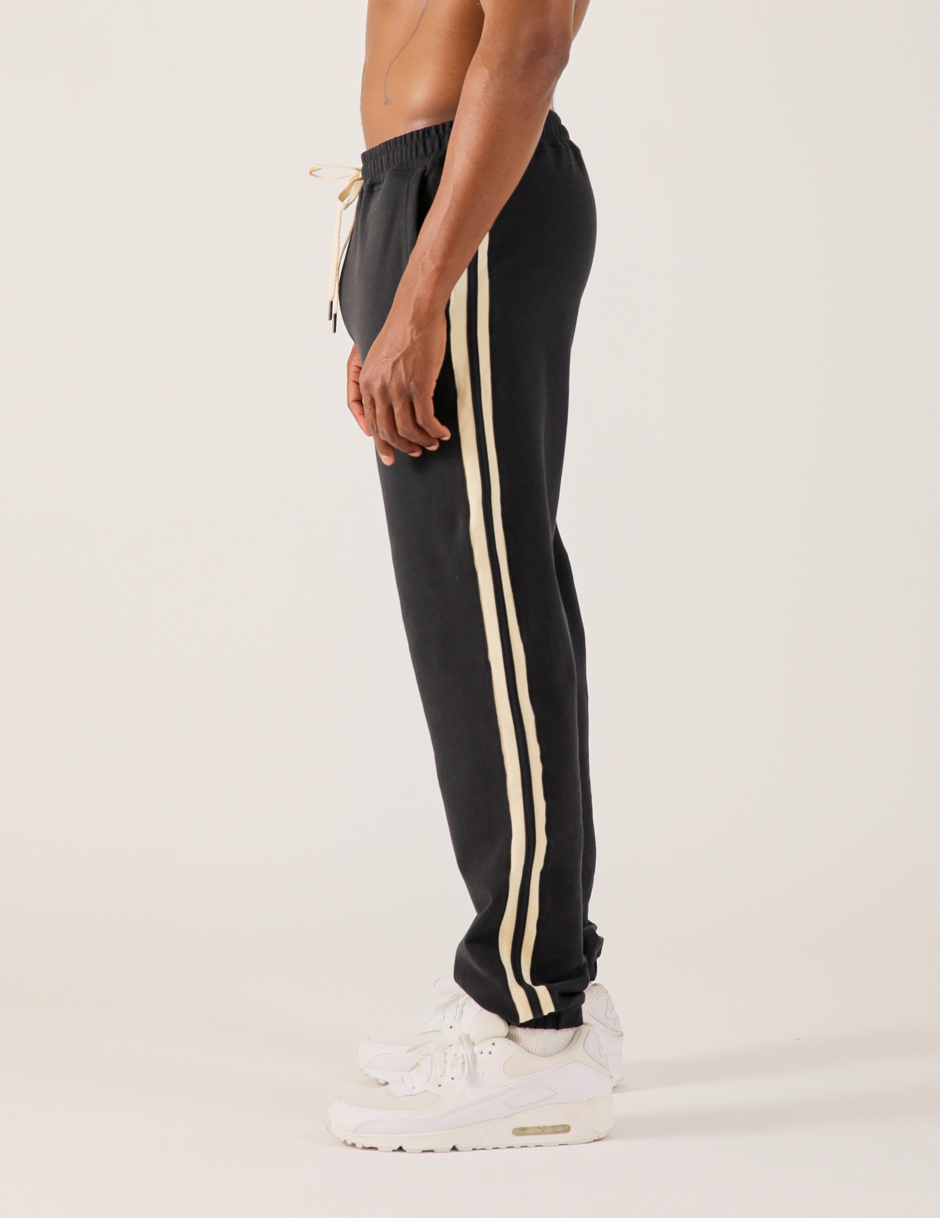 Retro Sweatpant: Black/Oatmilk