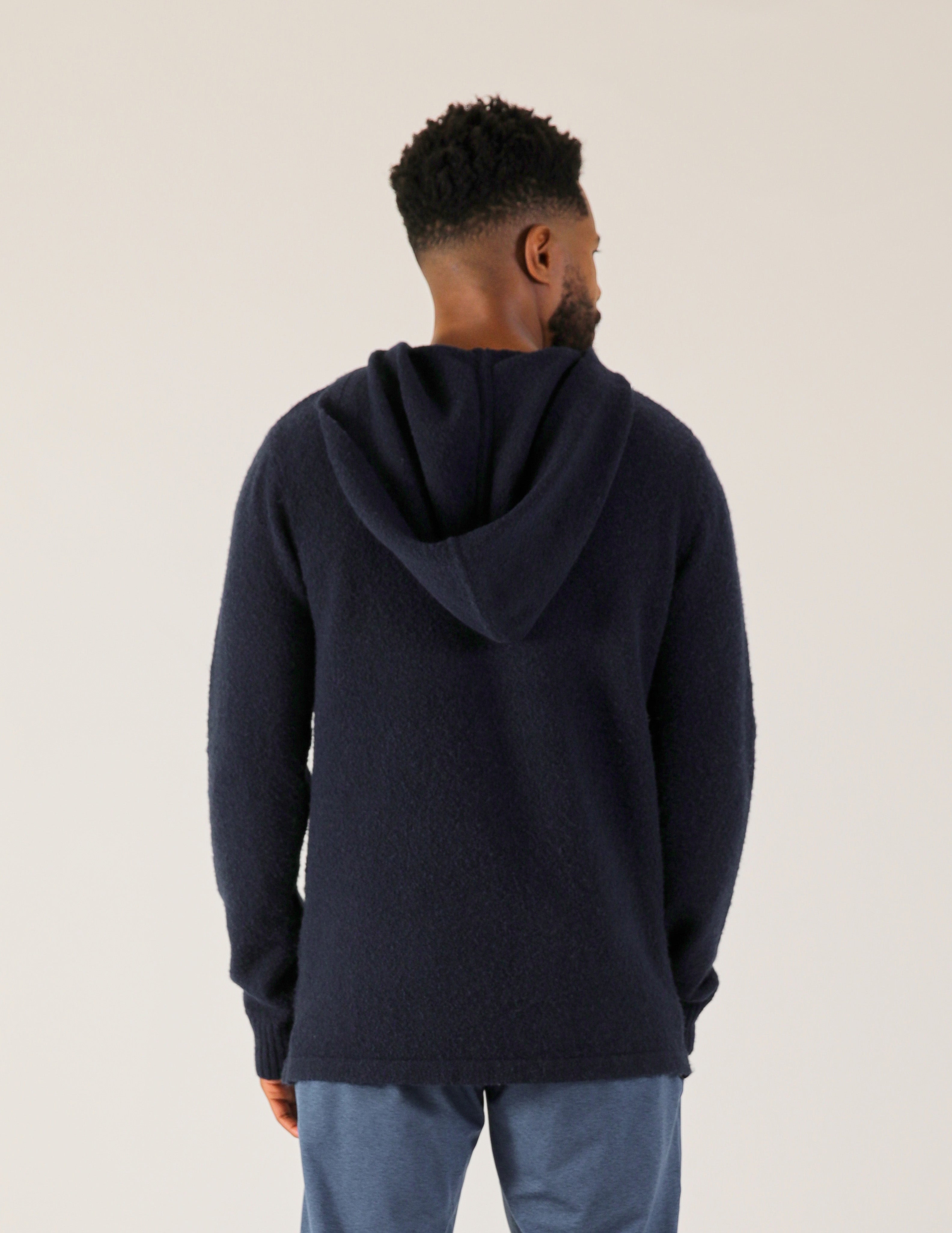 River View Boucle Hoodie: Navy