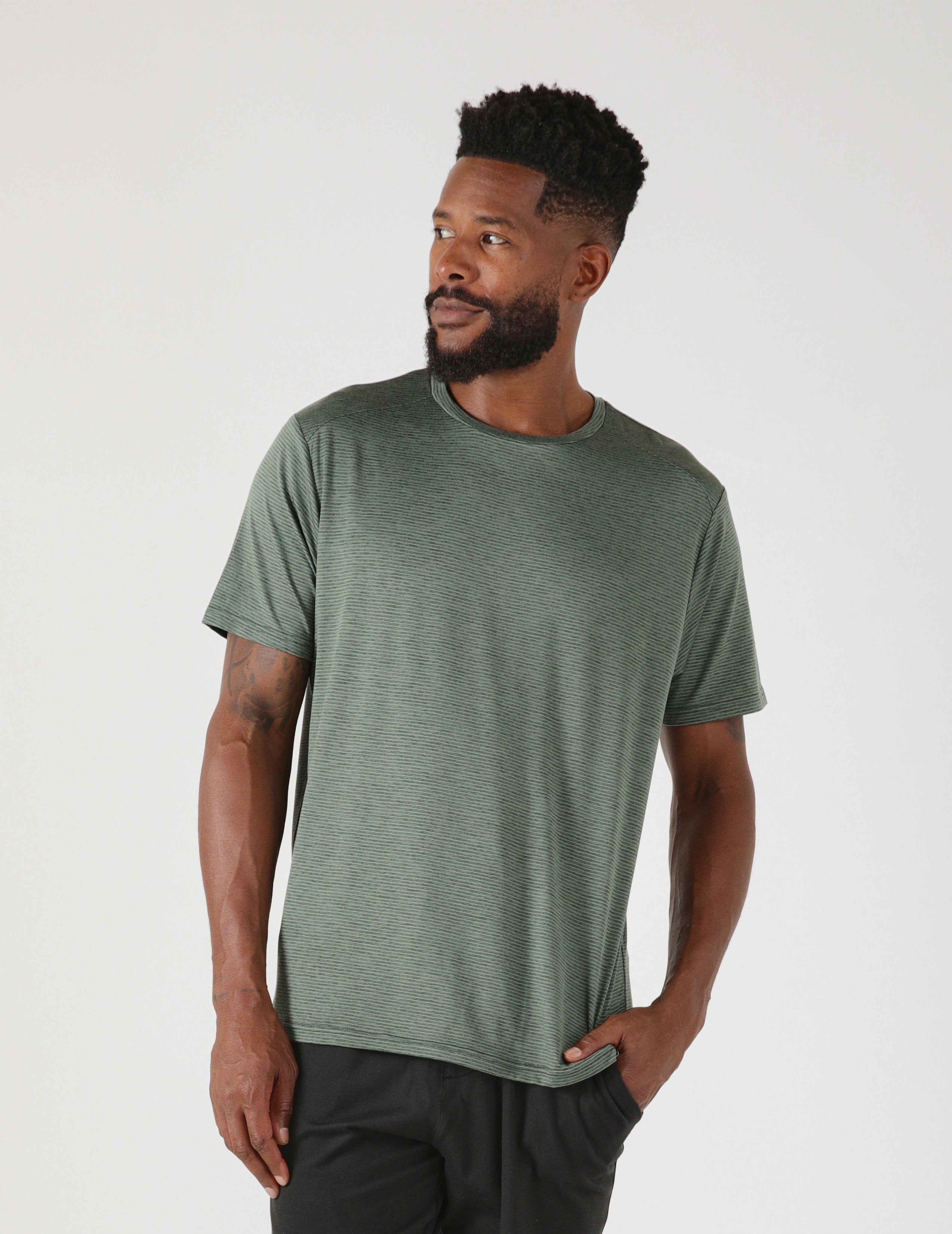 Salton 2.0 Short Sleeve: Smoky Basil Stripe